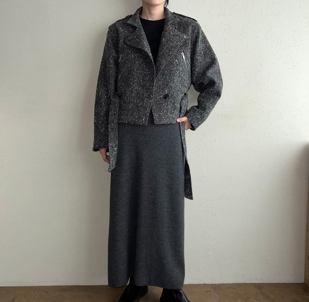 80s "AGAPI PARIS" Tweed Jacket Made in France