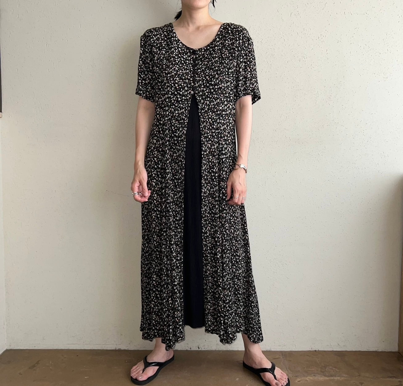 90s Printed Rayon Dress