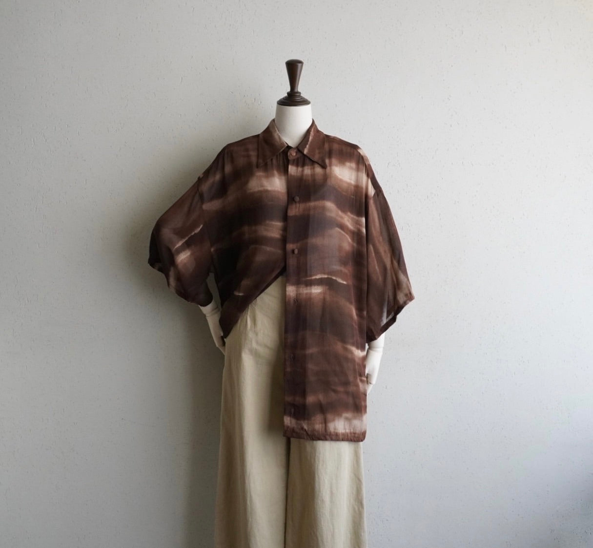 90s Printed Sheer Shirt