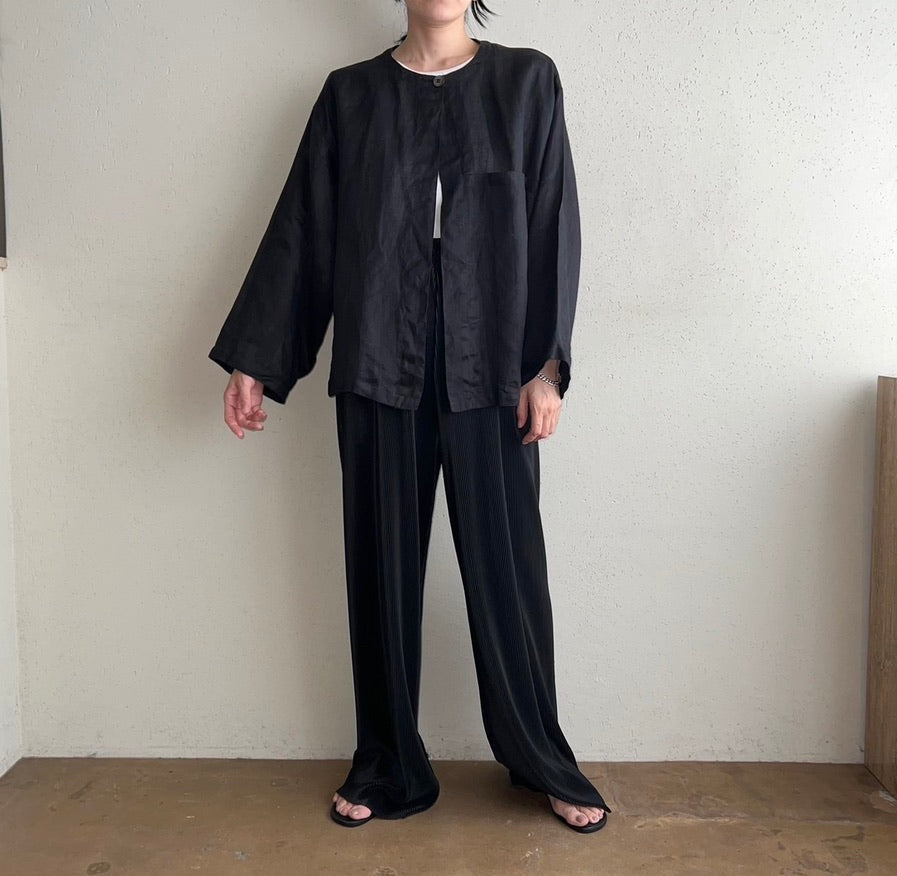 90s Linen Shirt Jacket Made in Italy