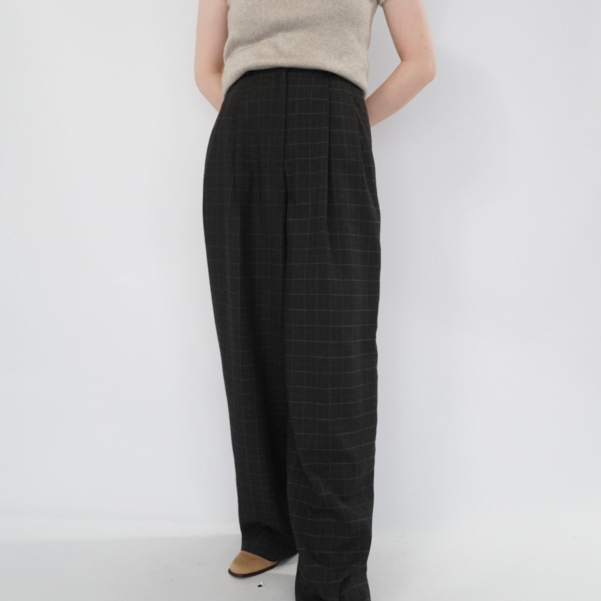 90s Plaid Wide Pants