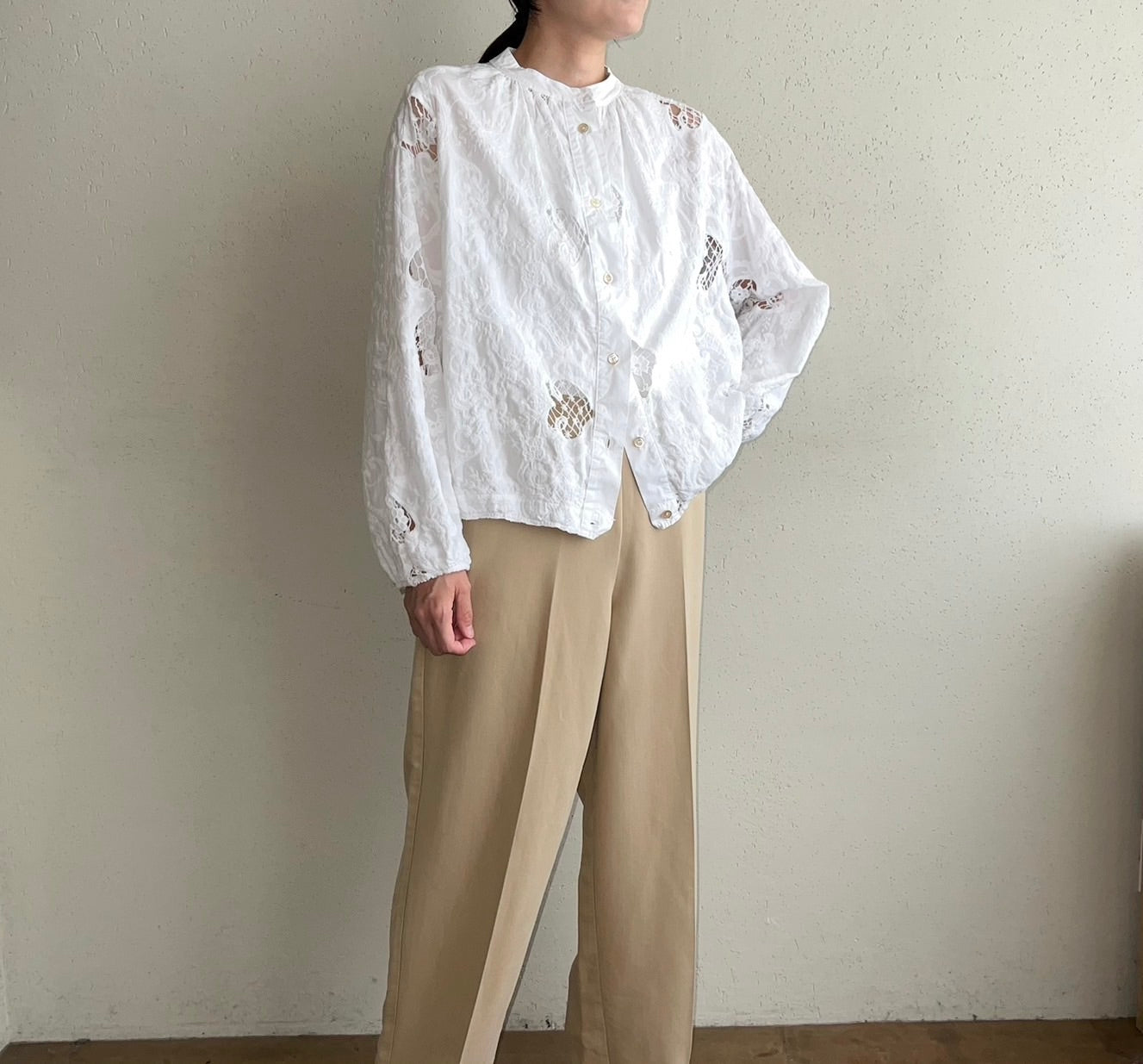 White Cut Lace Blouse