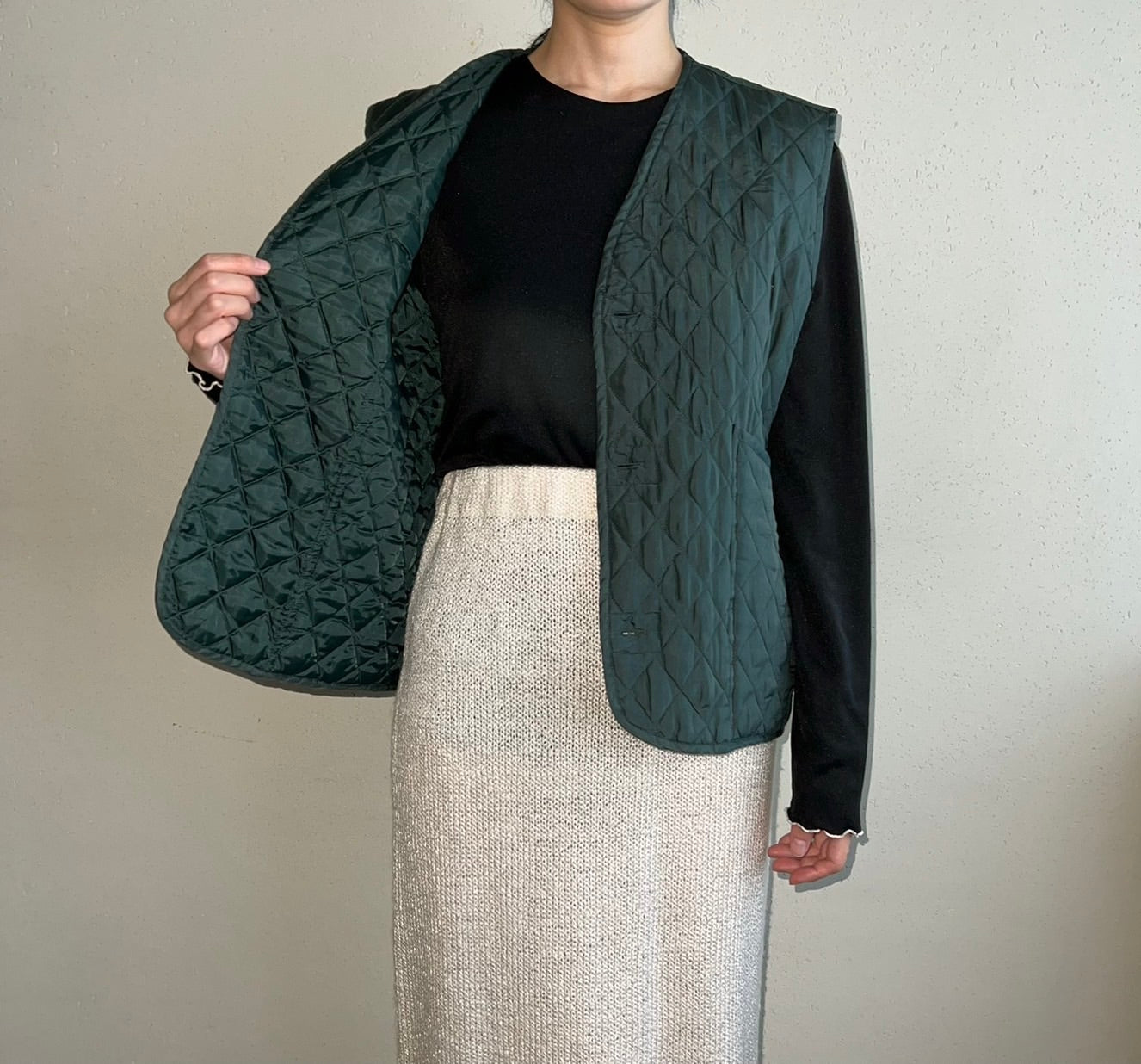 90s Silk Quilted Vest