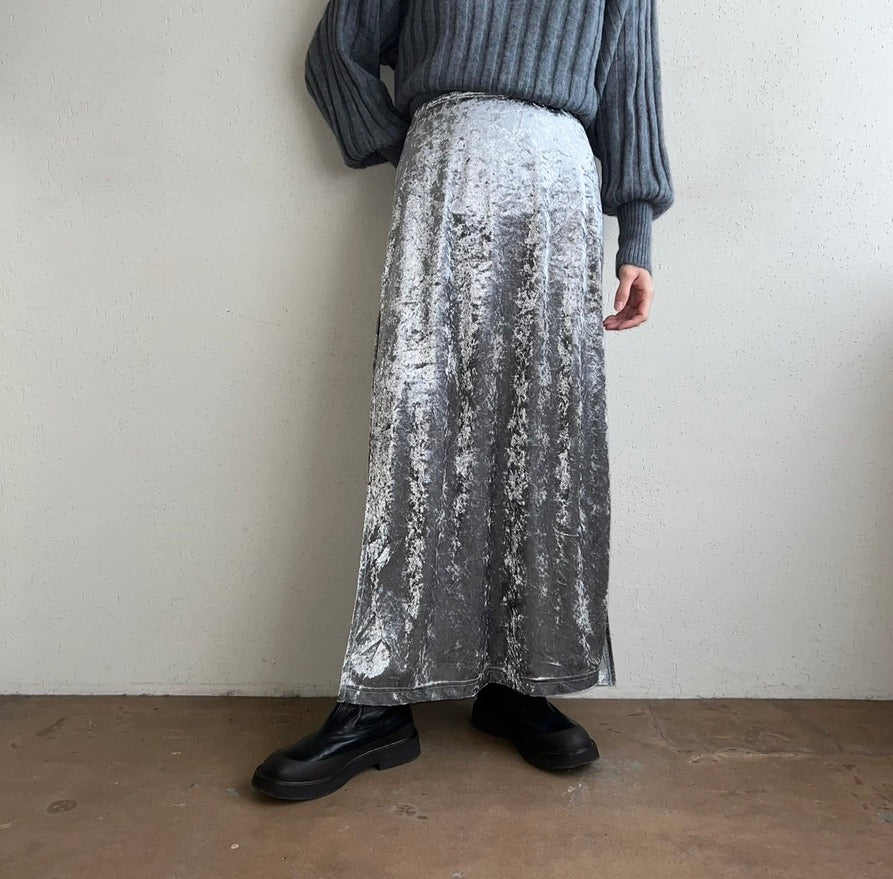 90s Velour Slit Skirt Made in USA
