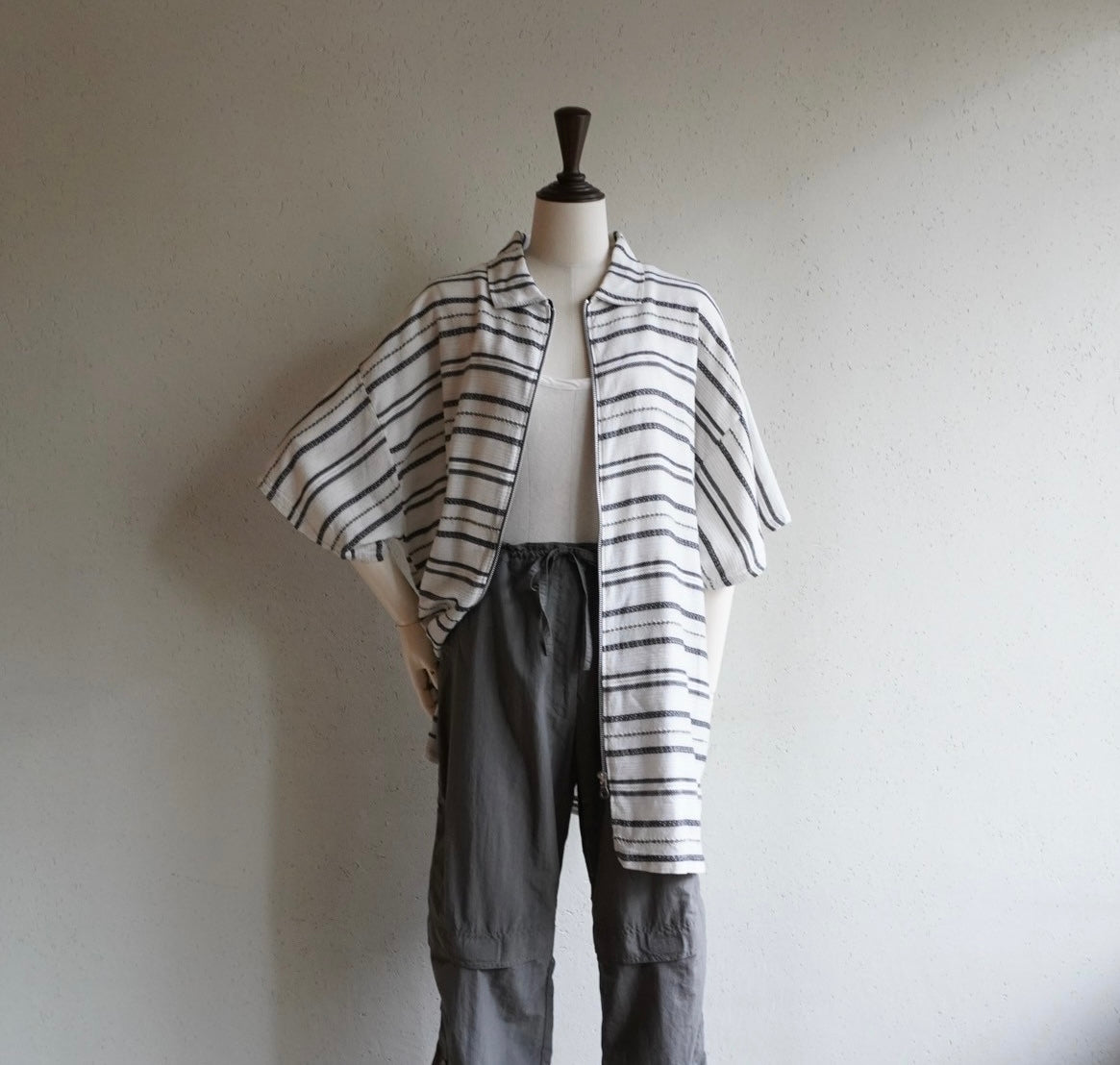 90s Striped Zip Shirt Made in Italy