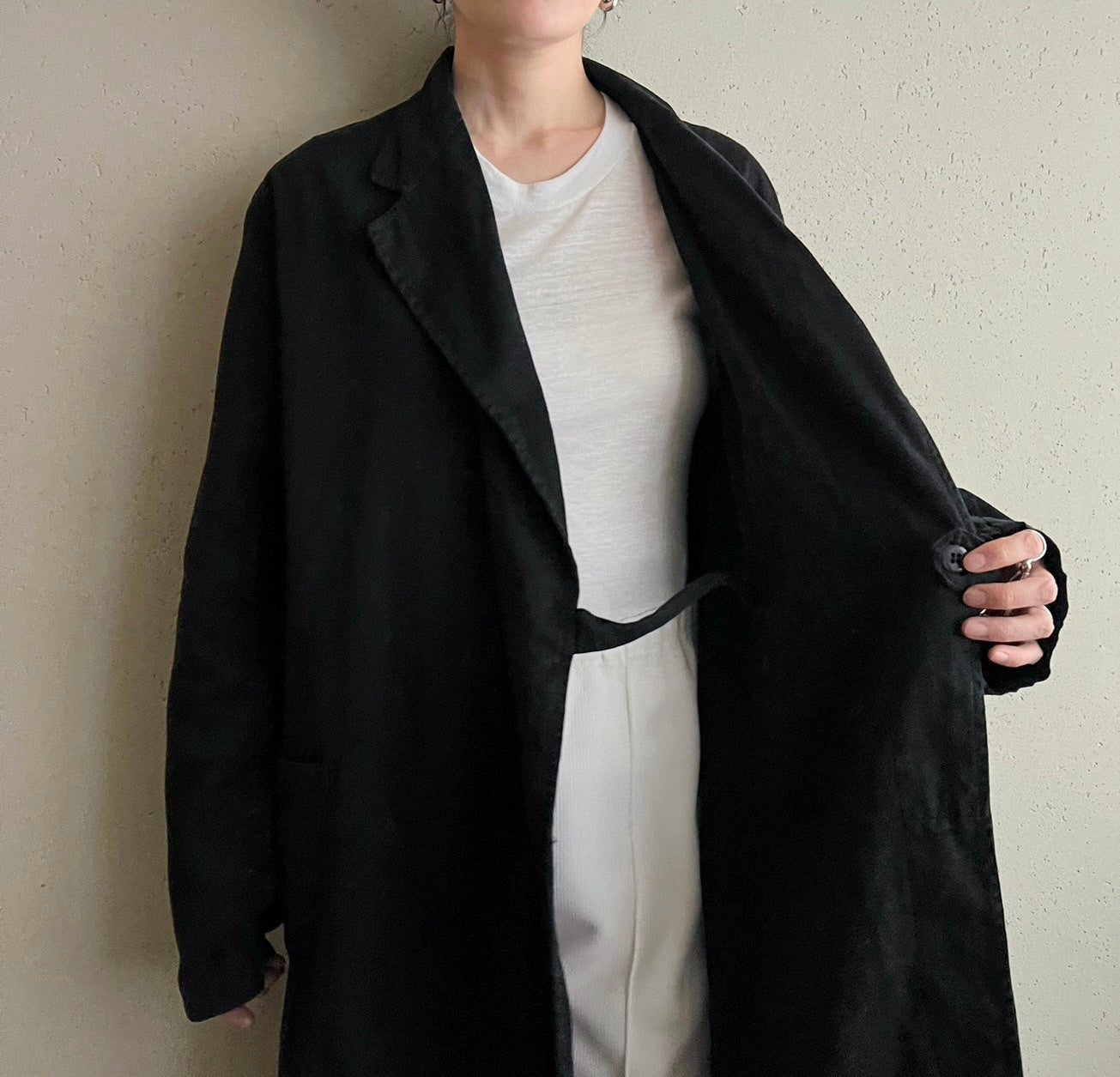 90s Black Belted Jacket