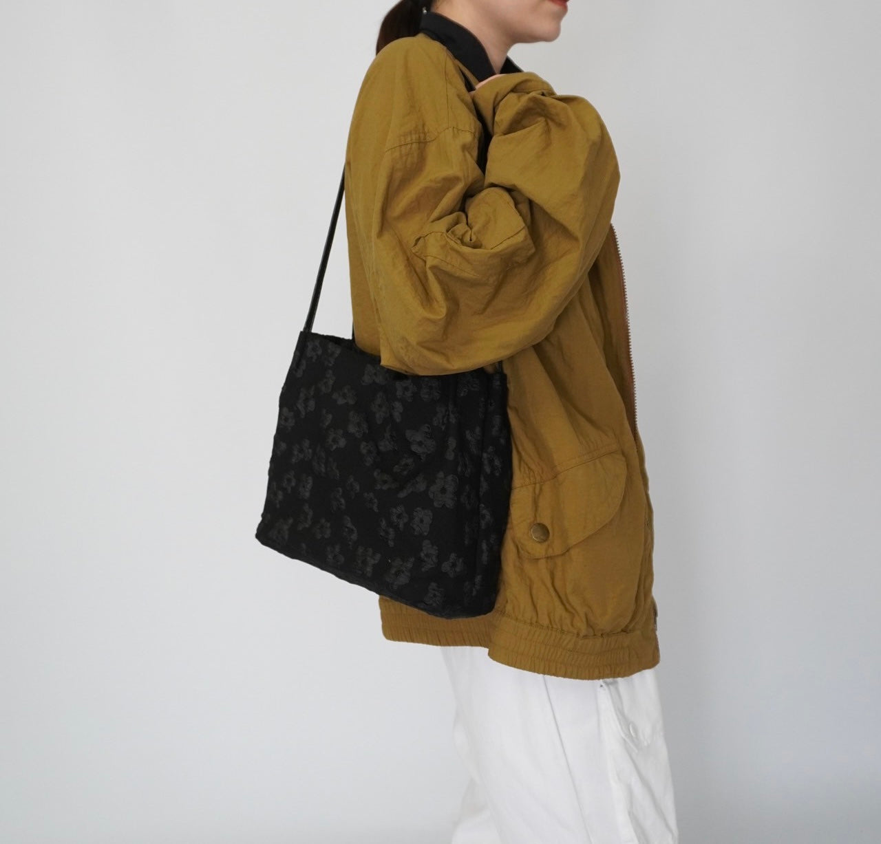 Black Flower Design Bag