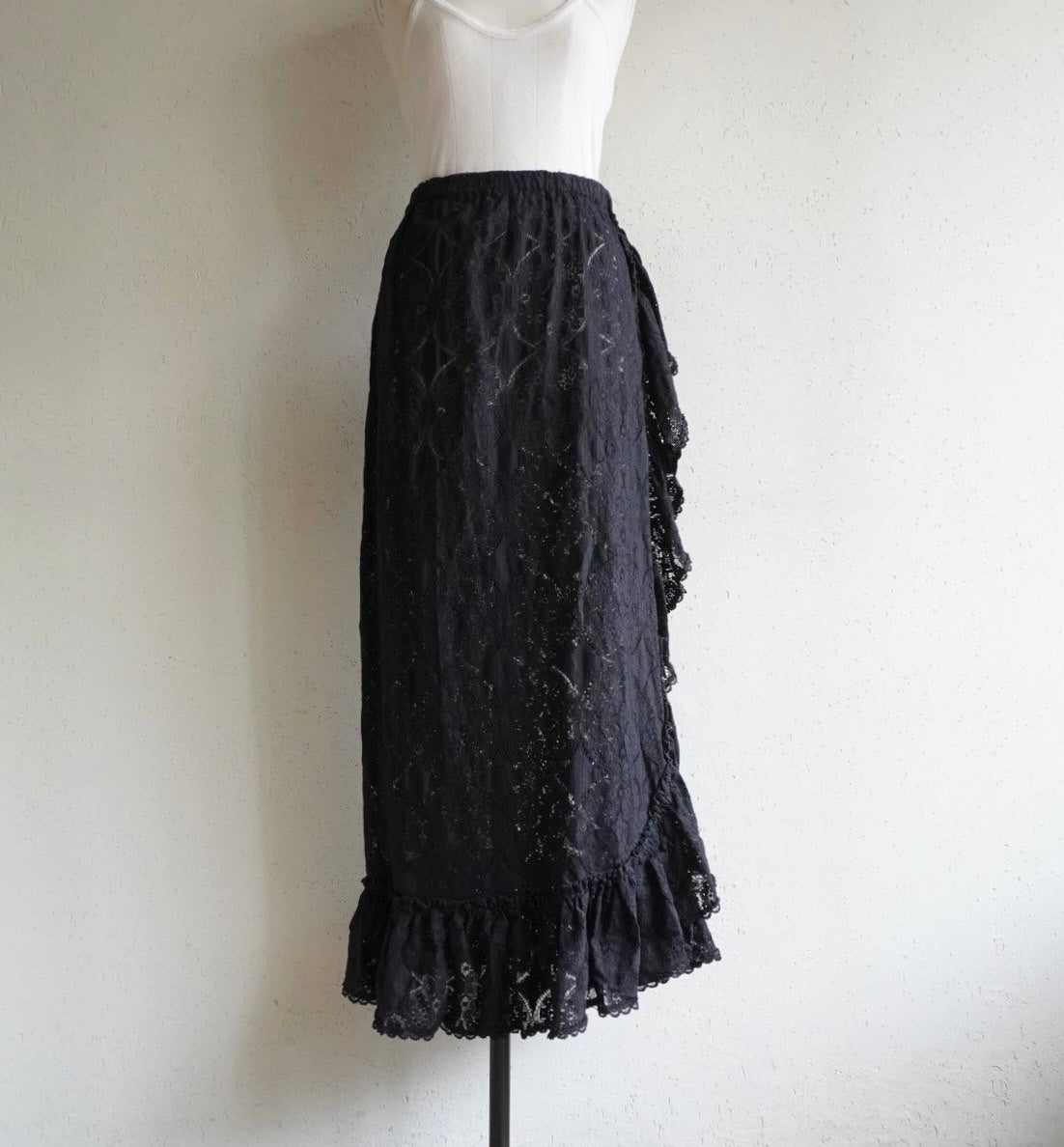 70s Lace Design Maxi Skirt