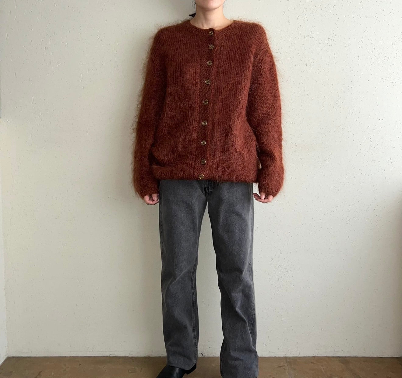 80s Brown Knit Cardigan