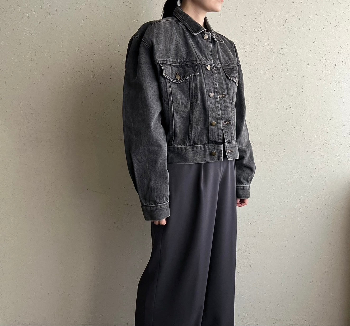 90s EURO Black Denim Jacket