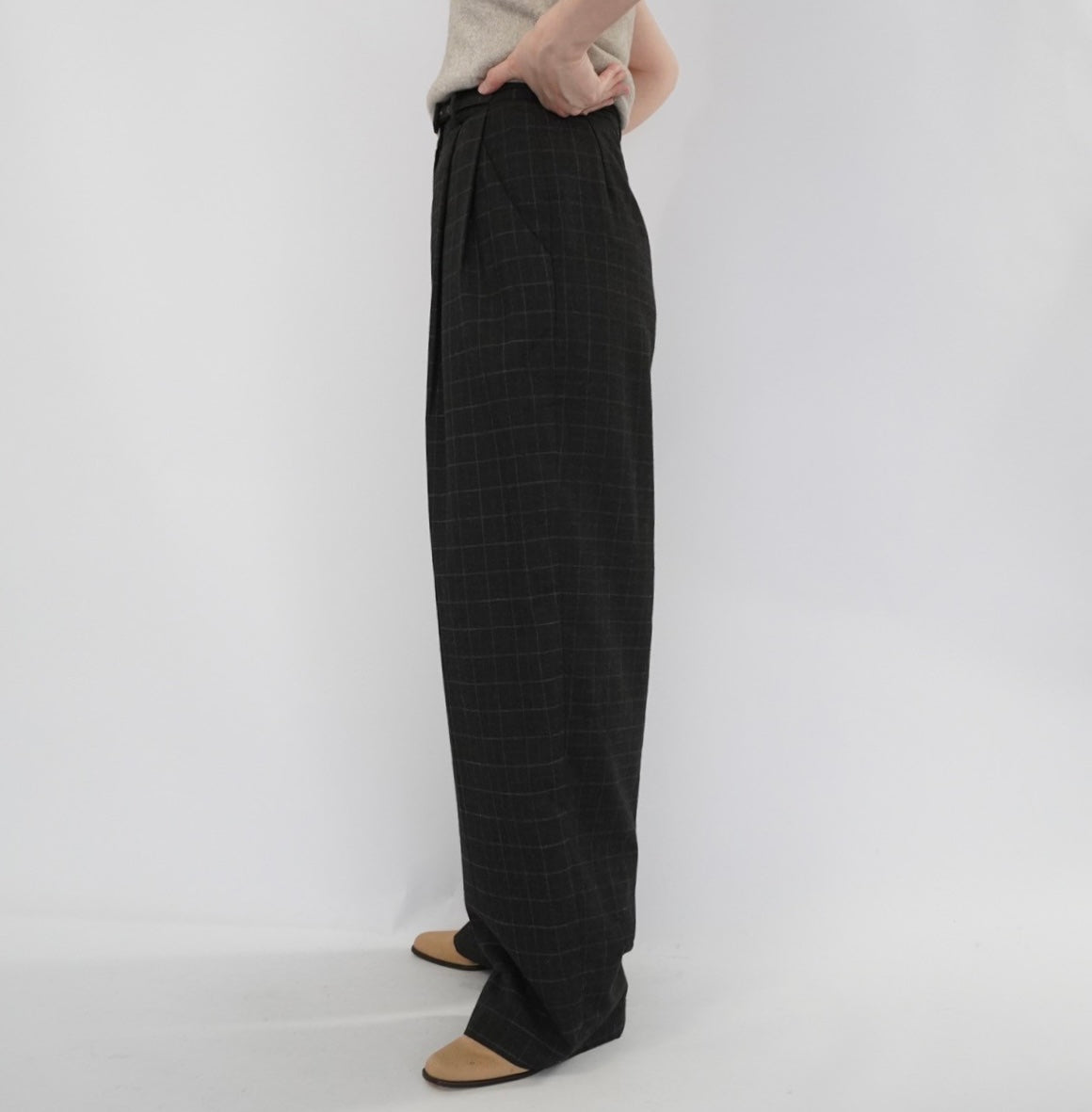 90s Plaid Wide Pants
