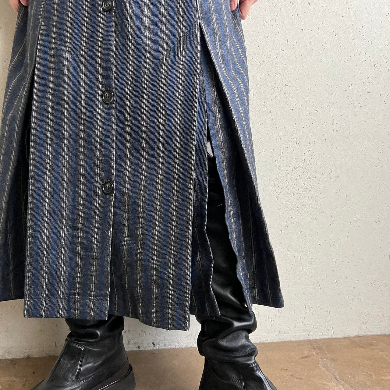 90s Striped Wool Dress Made in Italy