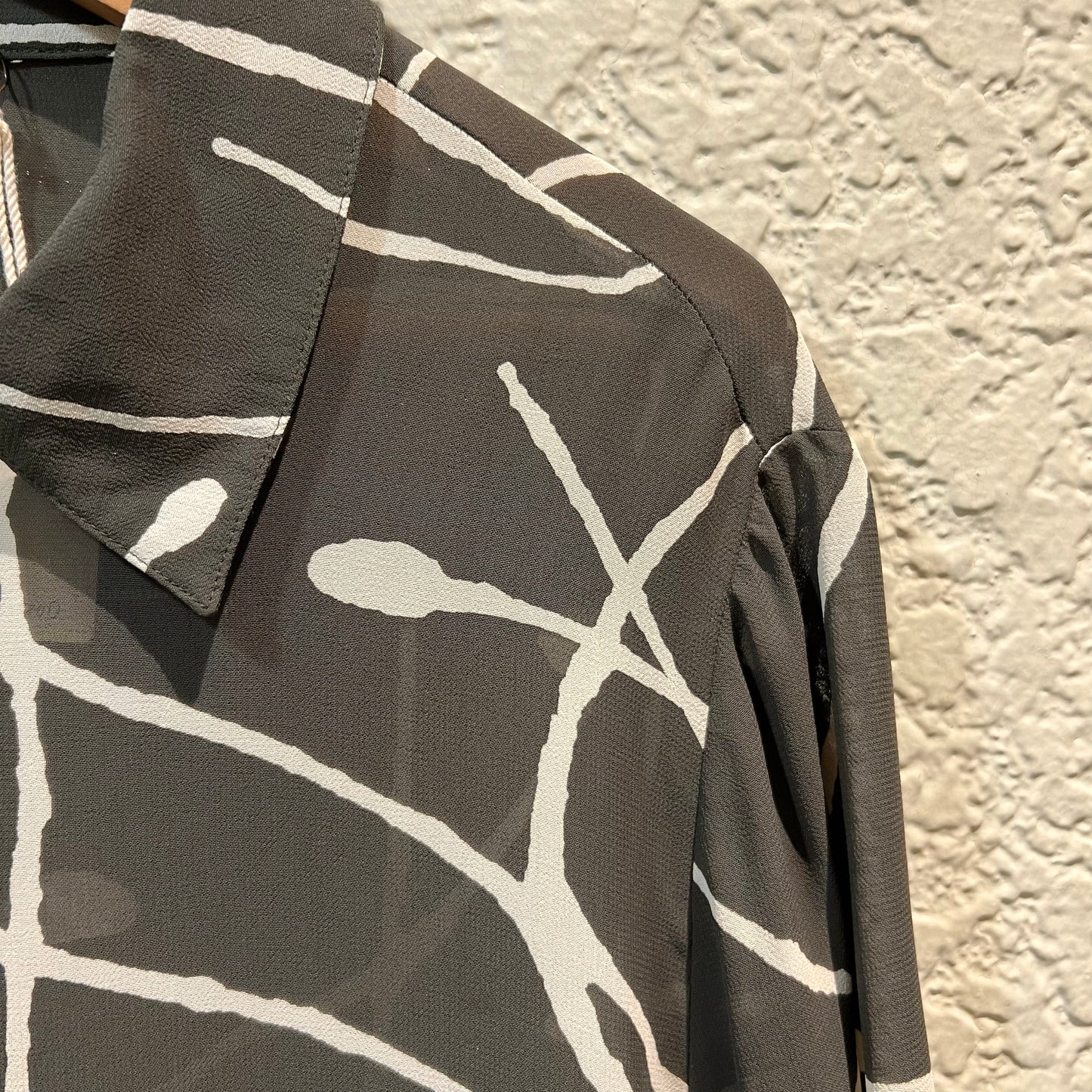90s Sheer Printed Long Shirt