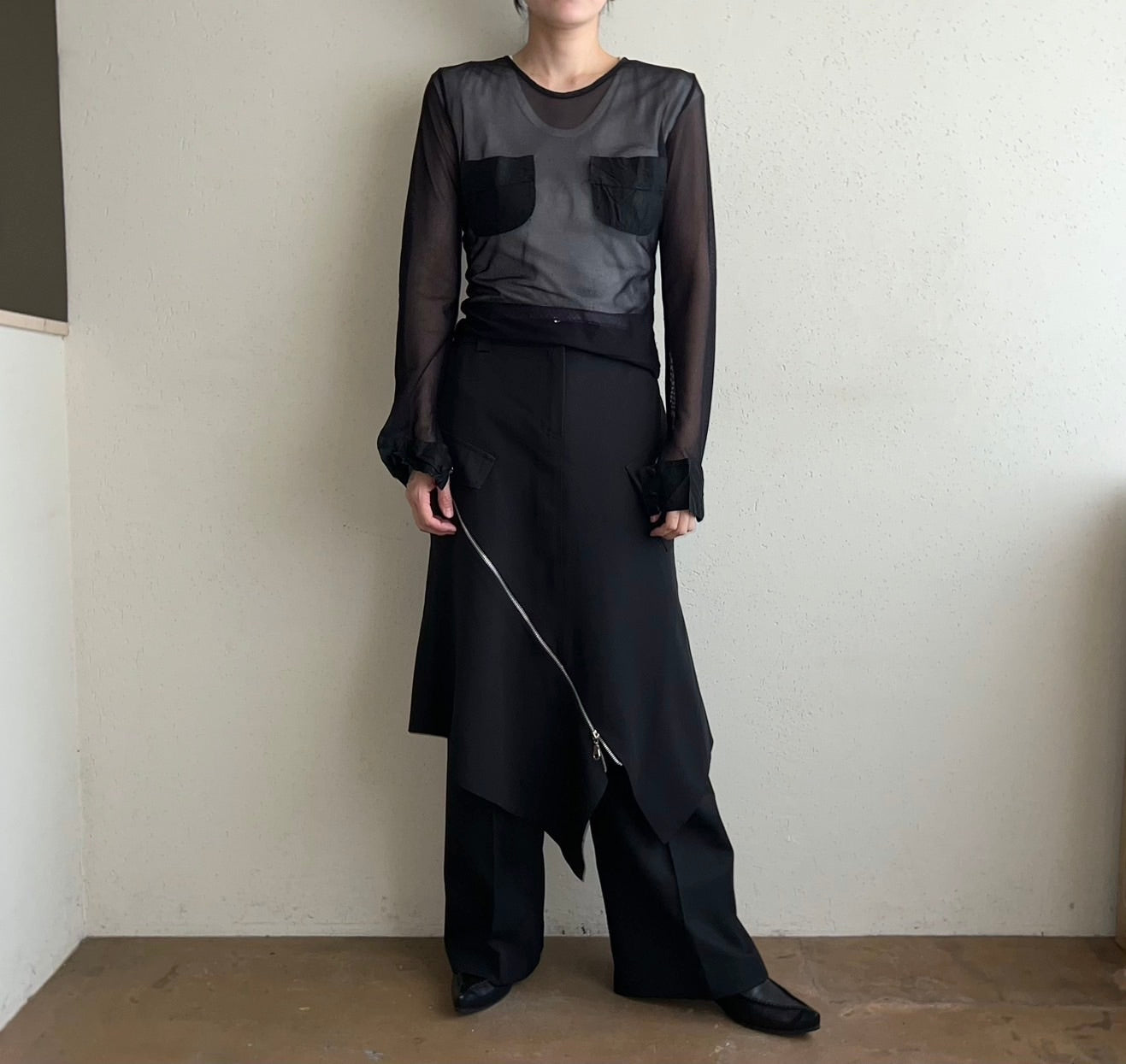 90s Zipped Design Skirt Made in France