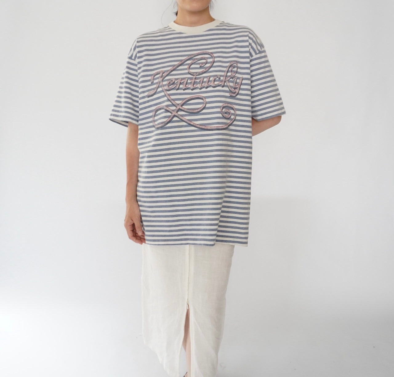 90s Striped Print T-shirt