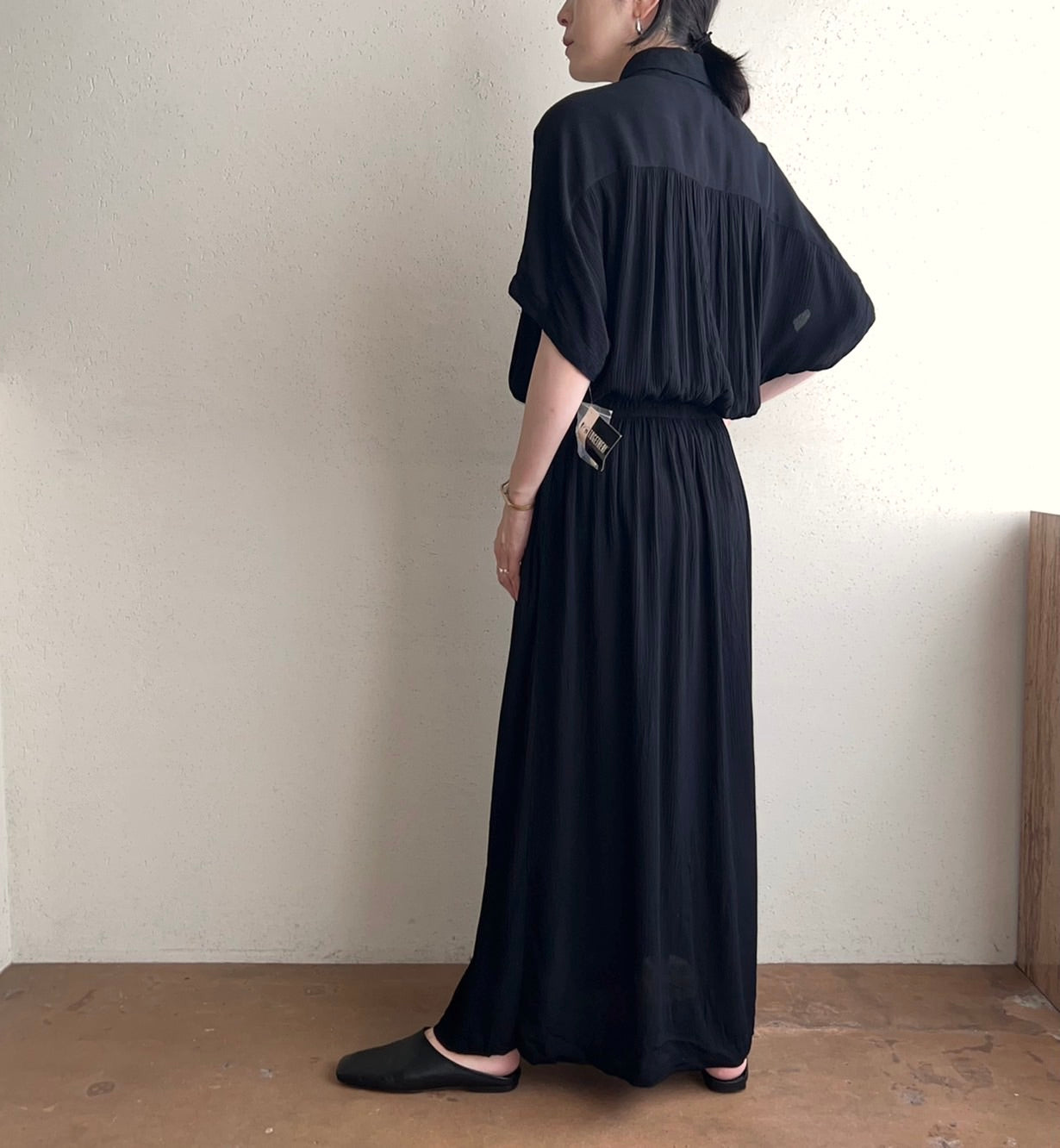 90s Rayon Belted Dress Dead Stock