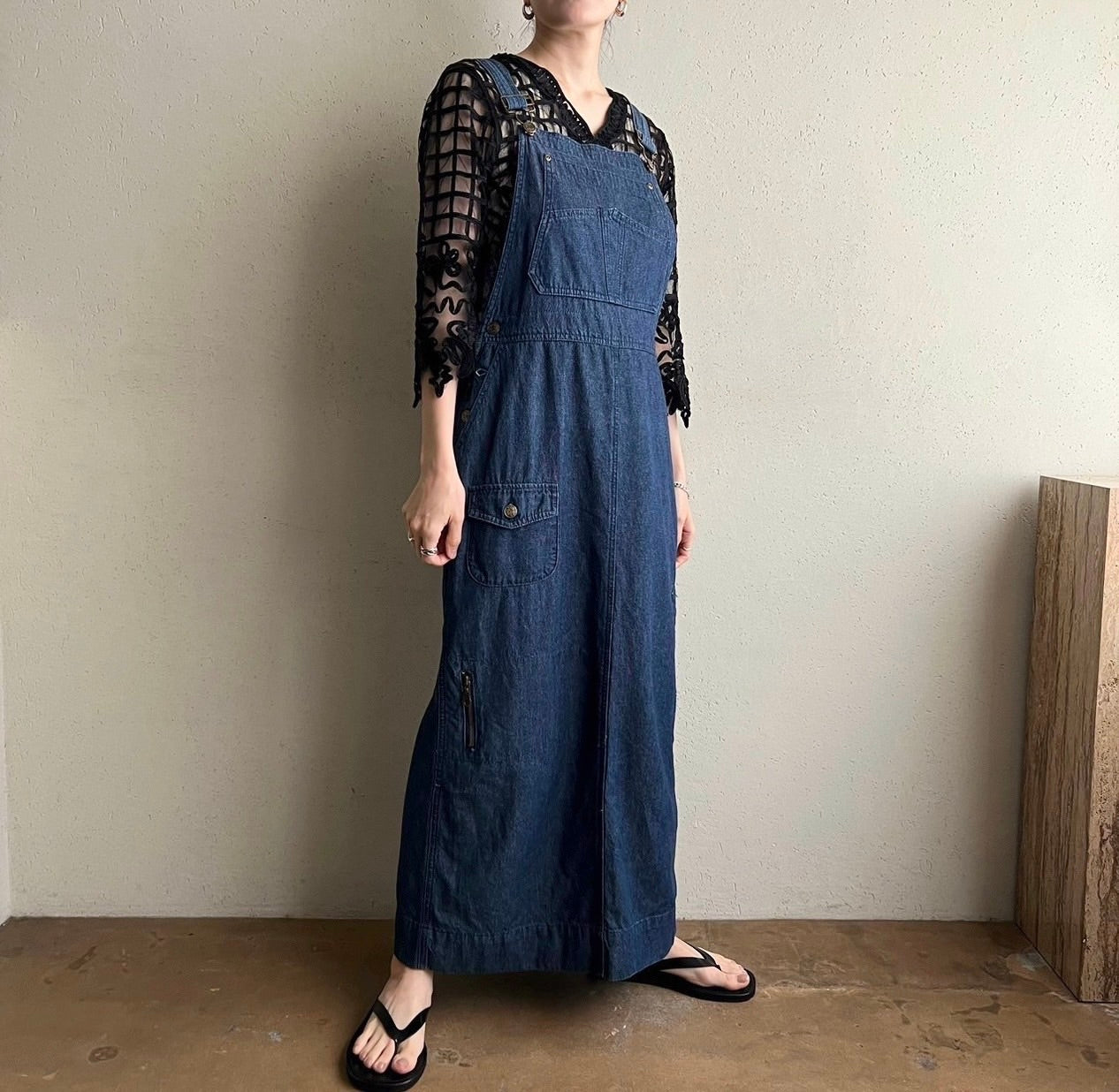 90s Denim Jumper Dress Made in USA