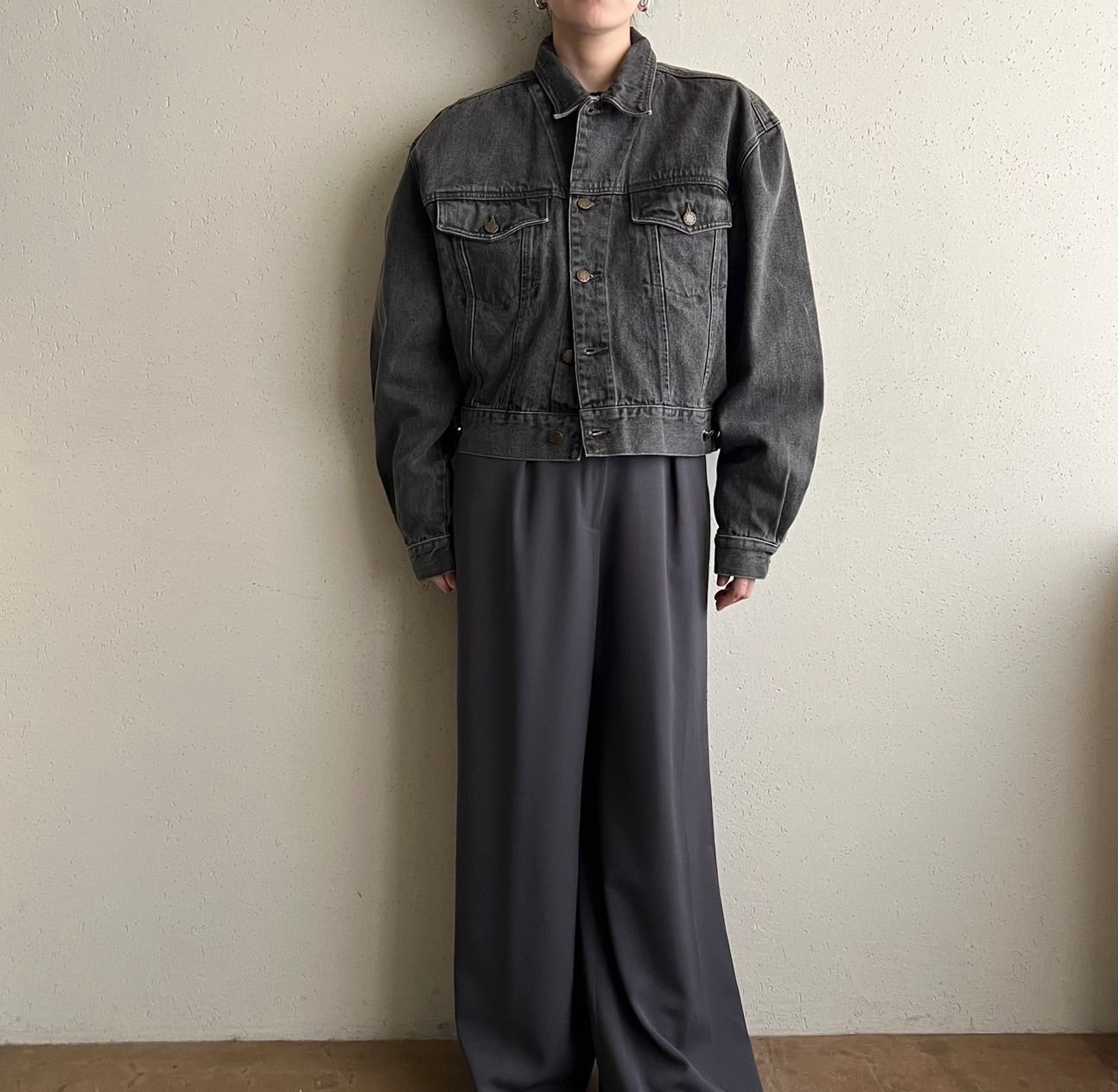 90s EURO Black Denim Jacket
