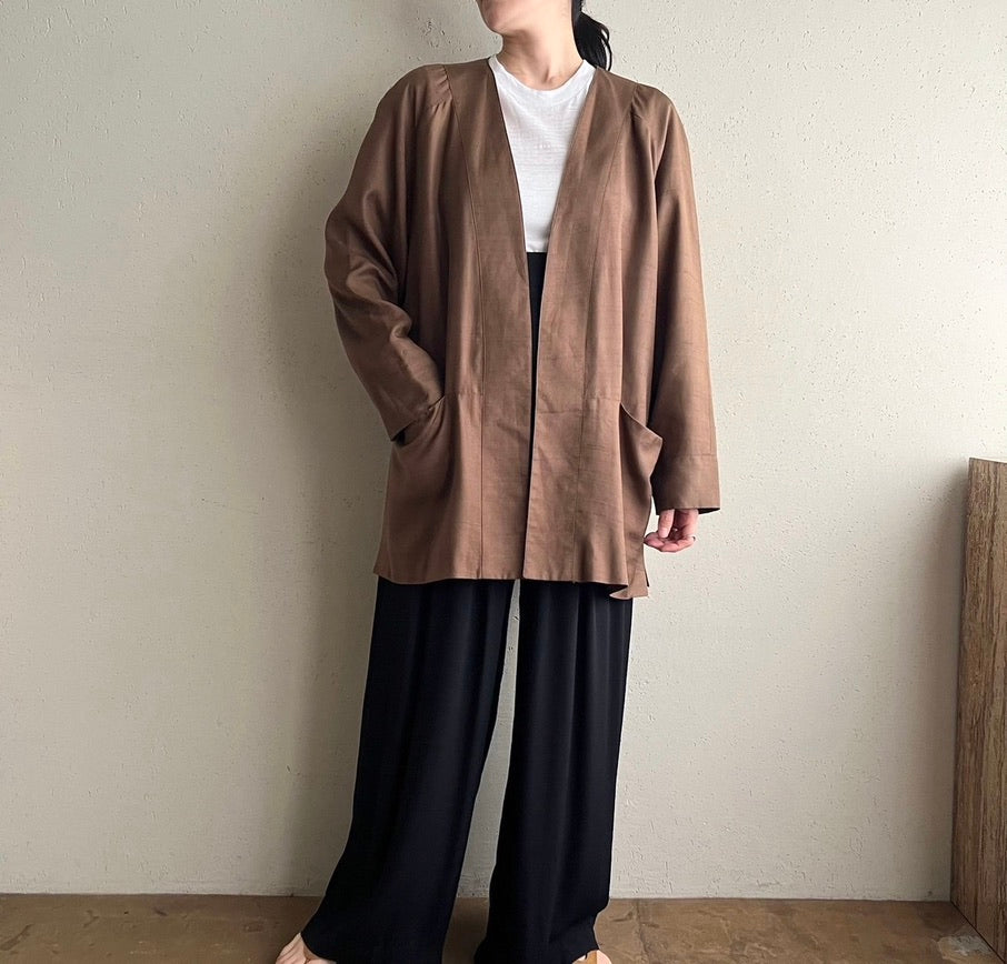 80s Silk Linen Jacket Made in Canada