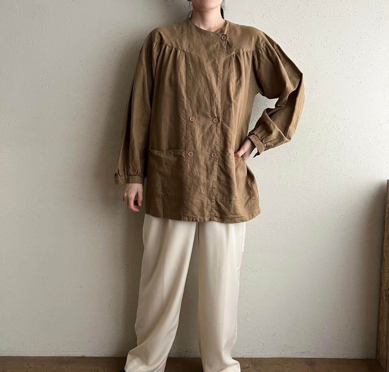 80s Design Blouse,Light Jacket