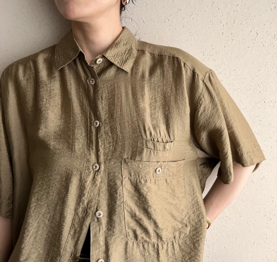90s Rayon Boxy Shirt
