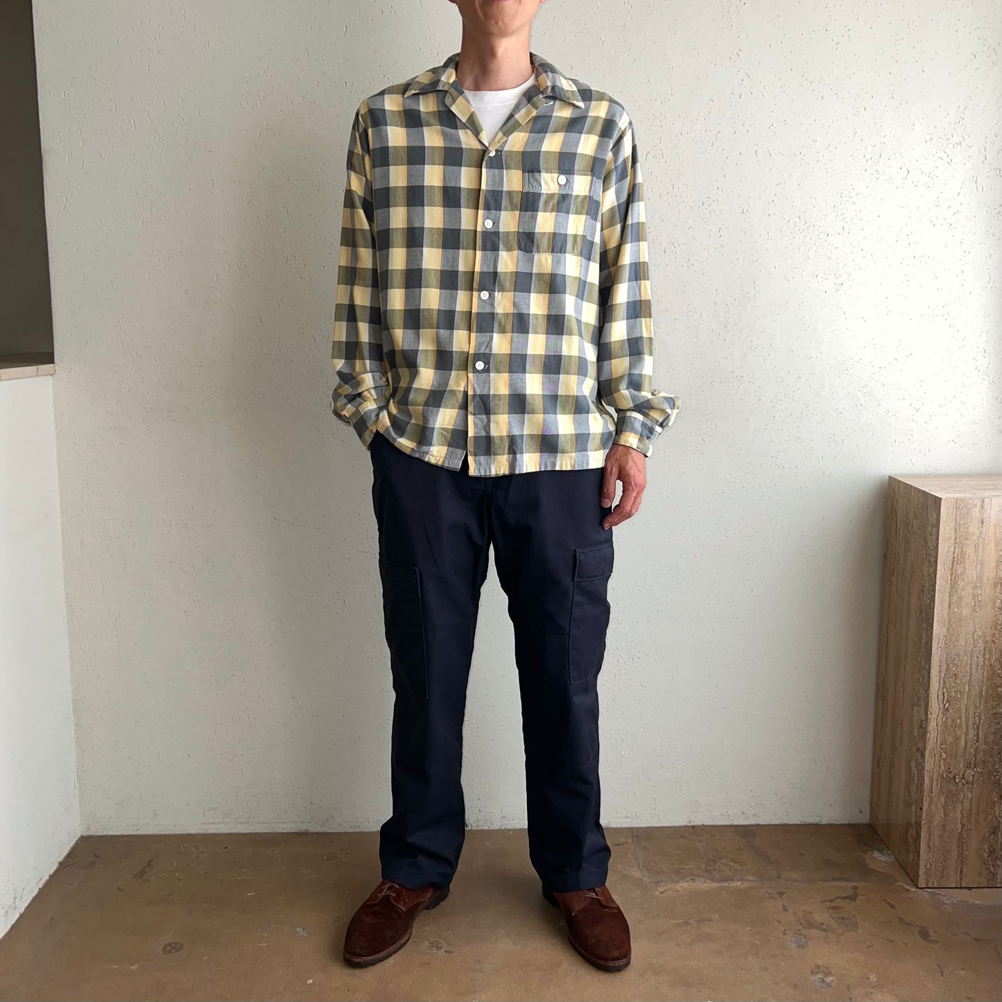 60s "VAN HEUSEN" Plaid Box Shirt