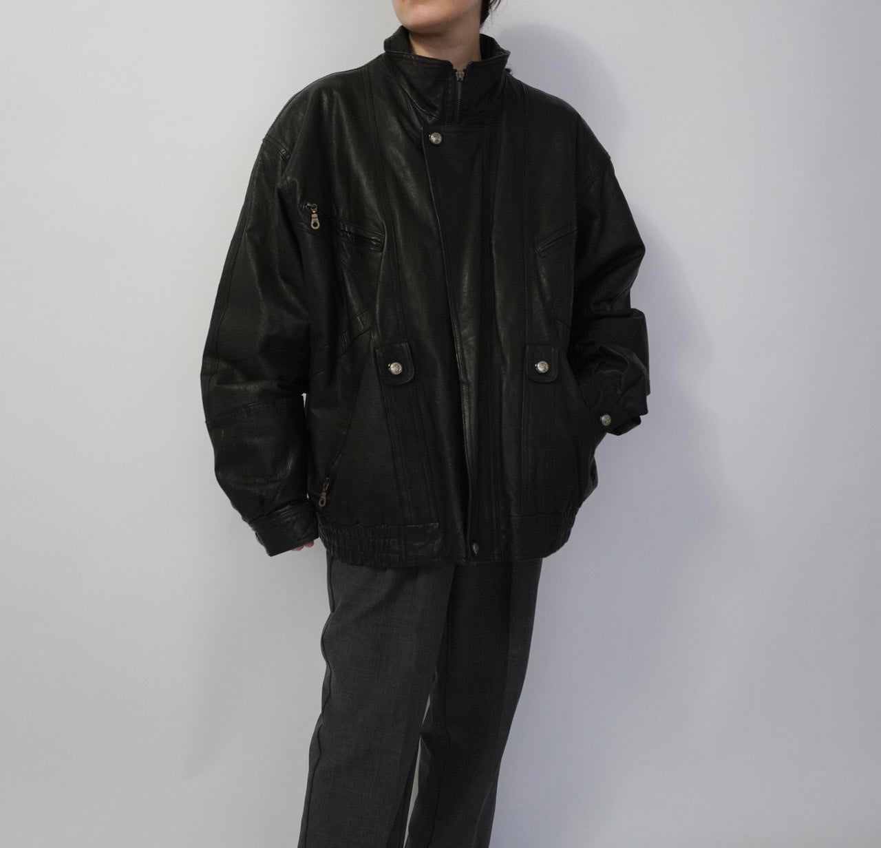 80s Black Leather Jacket