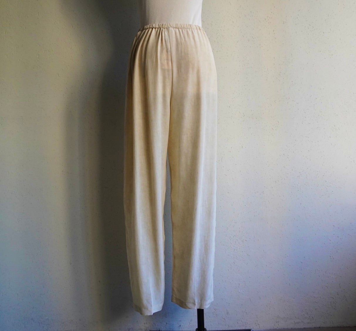 90s Light Beige Silk Pants