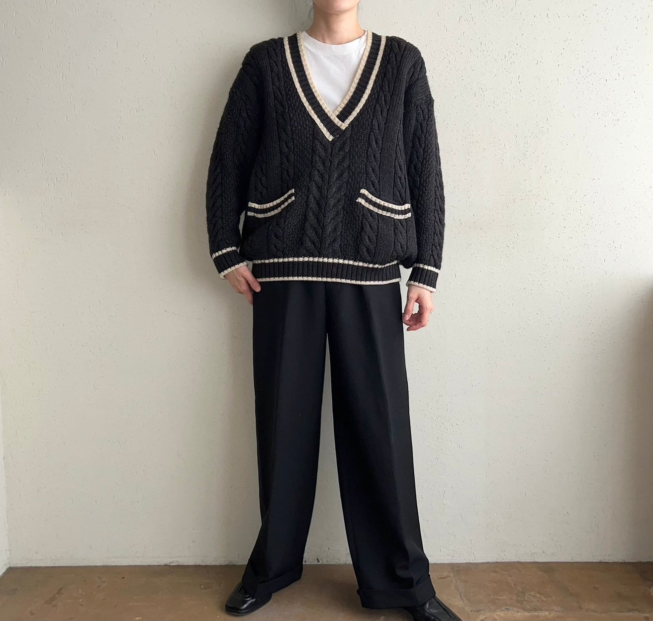 90s V Neck Knit Made in Italy