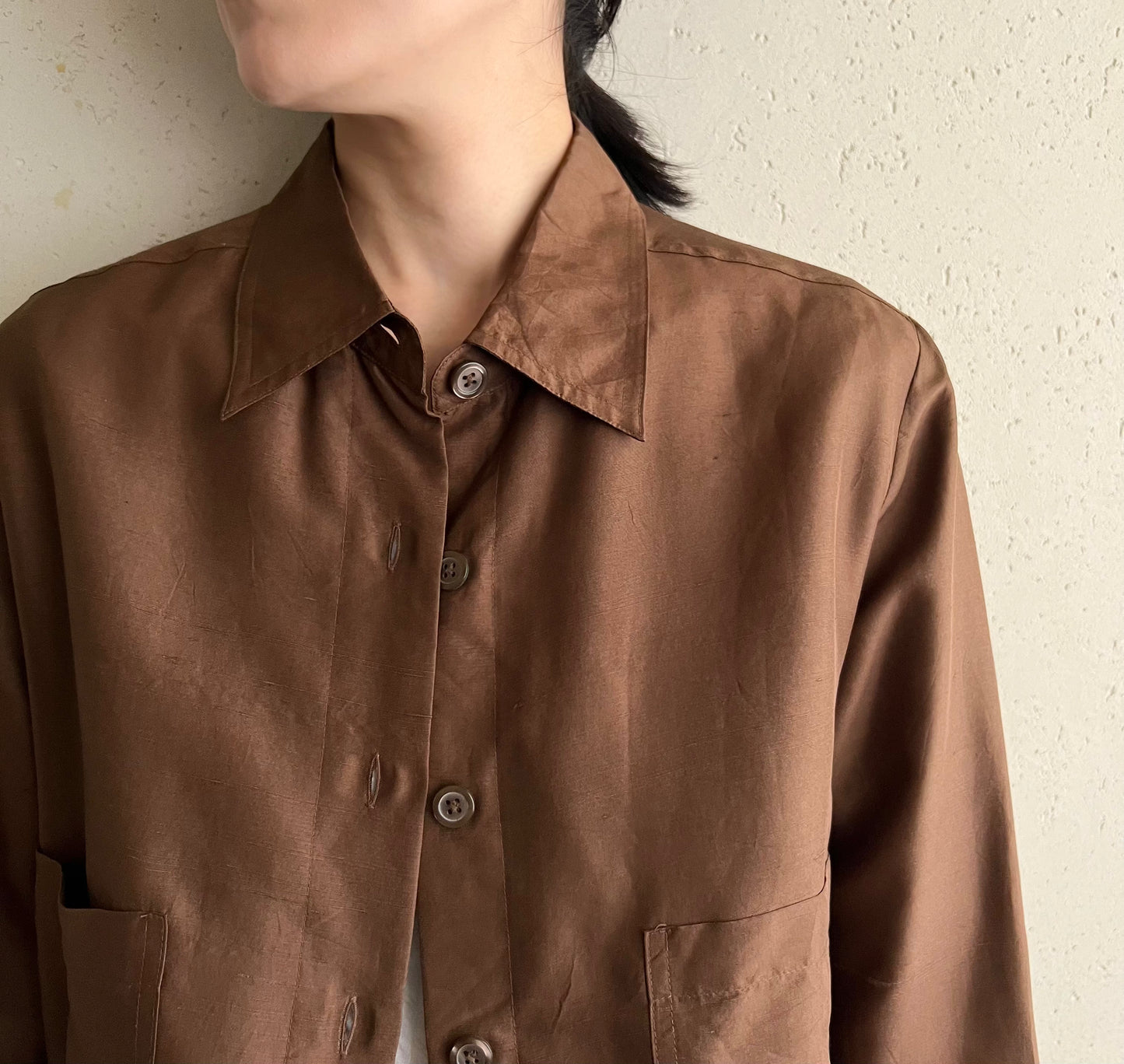 90s Silk Shirt Jacket