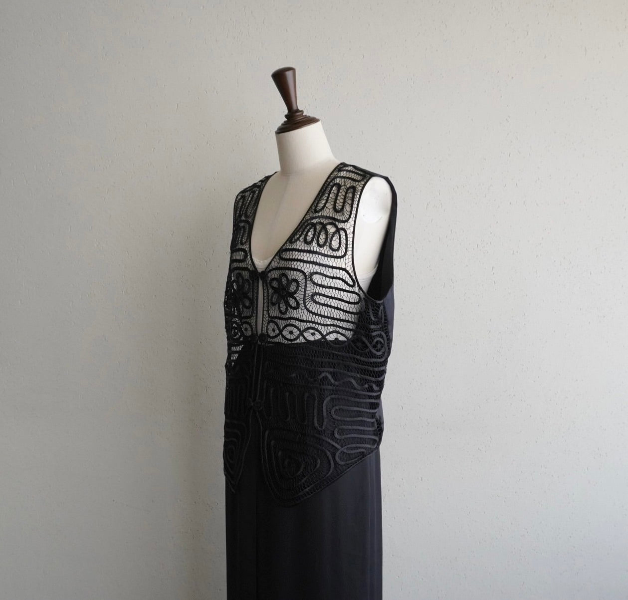 90s Black Satin Vest
