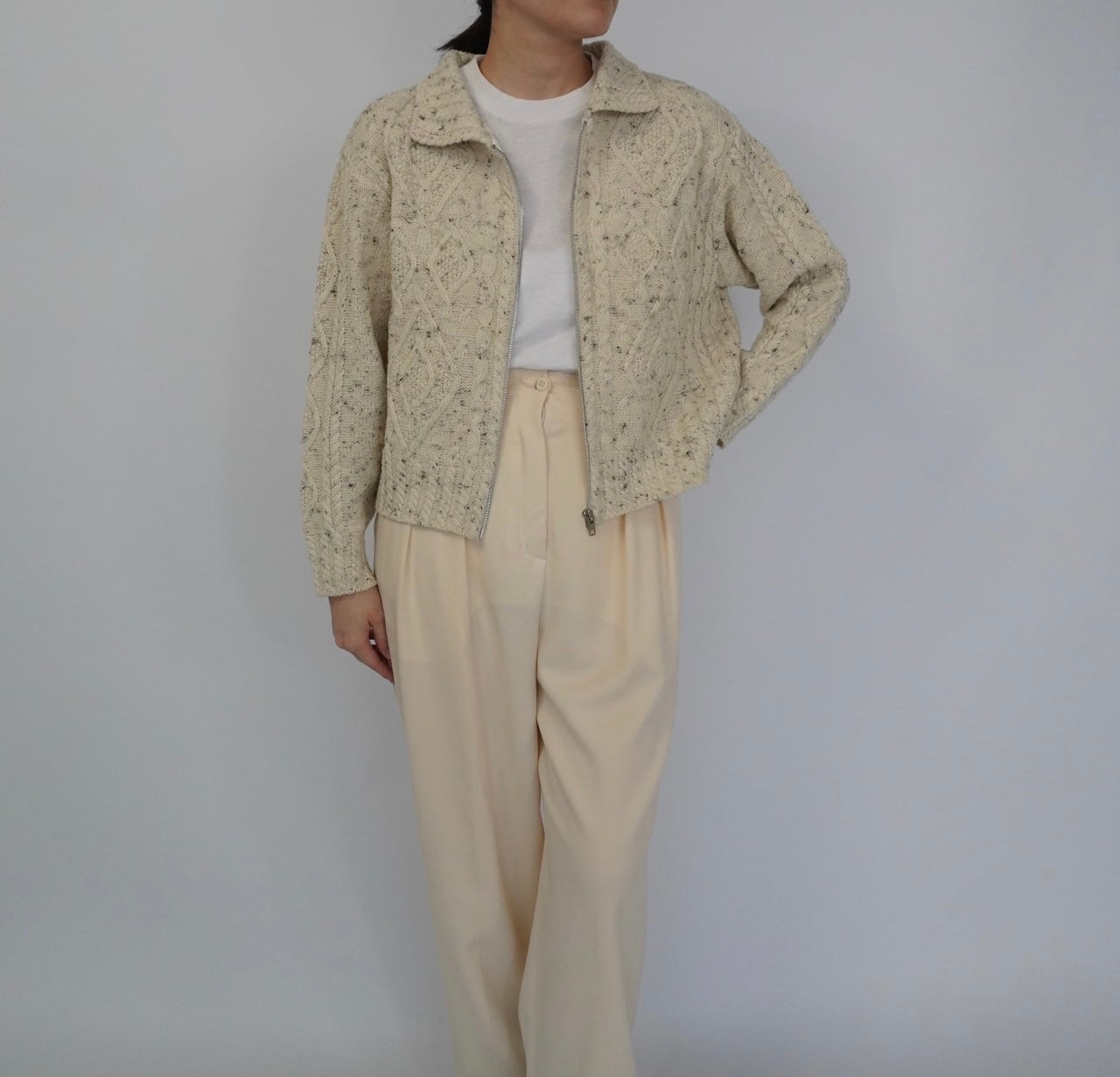 90s EURO Zipped Knit Top