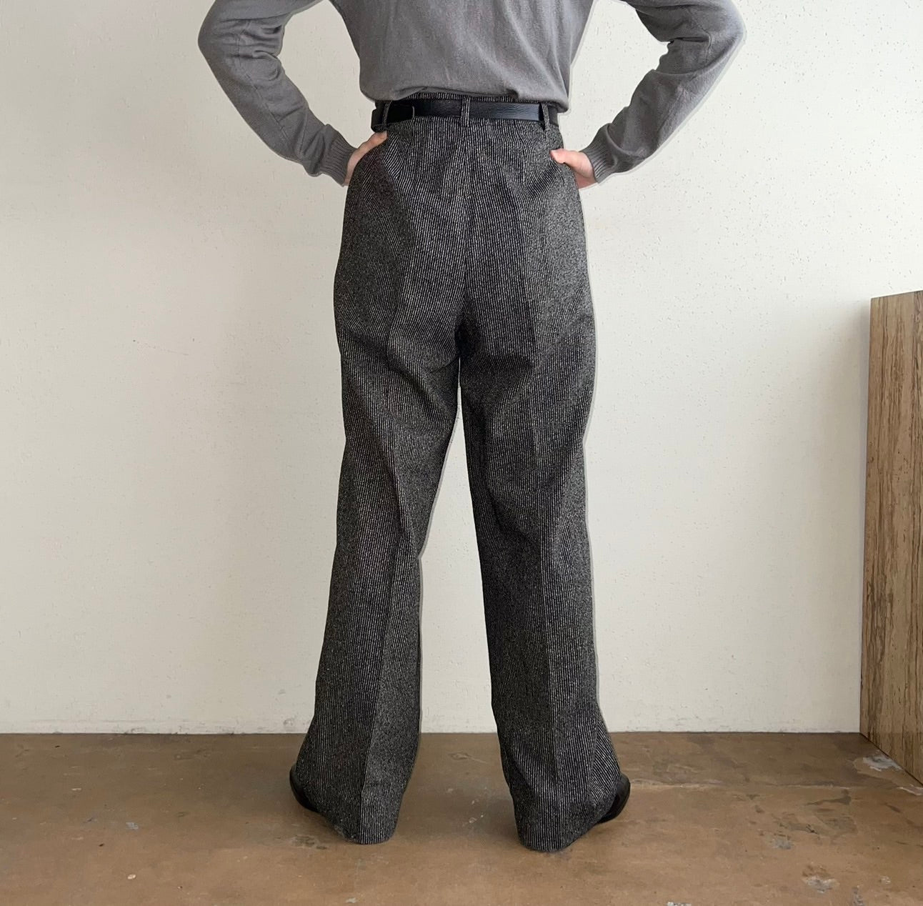 90s "AKA Eddie Bauer" Silk wool Mix Wide Pants