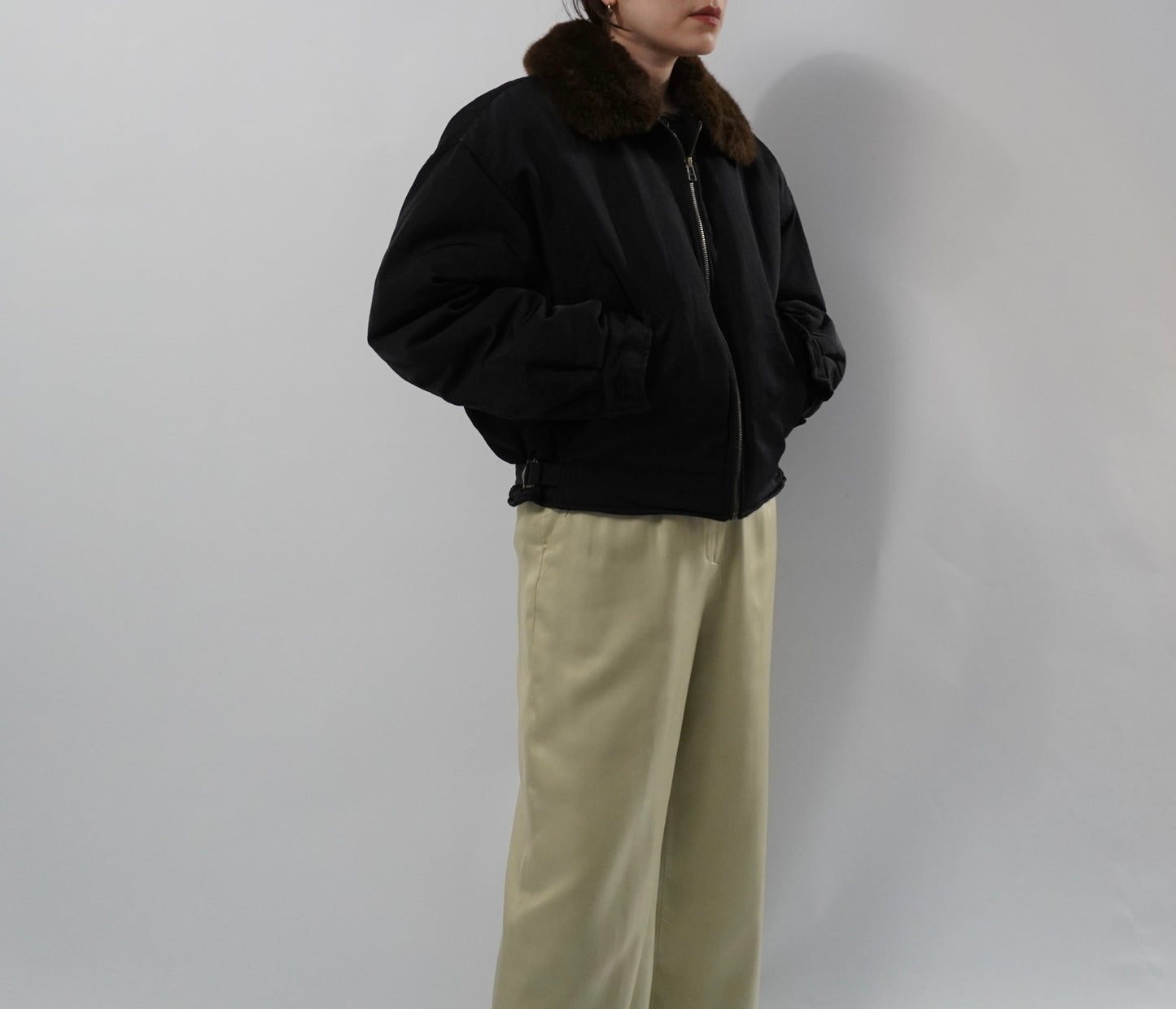 90s Black Nylon Jacket