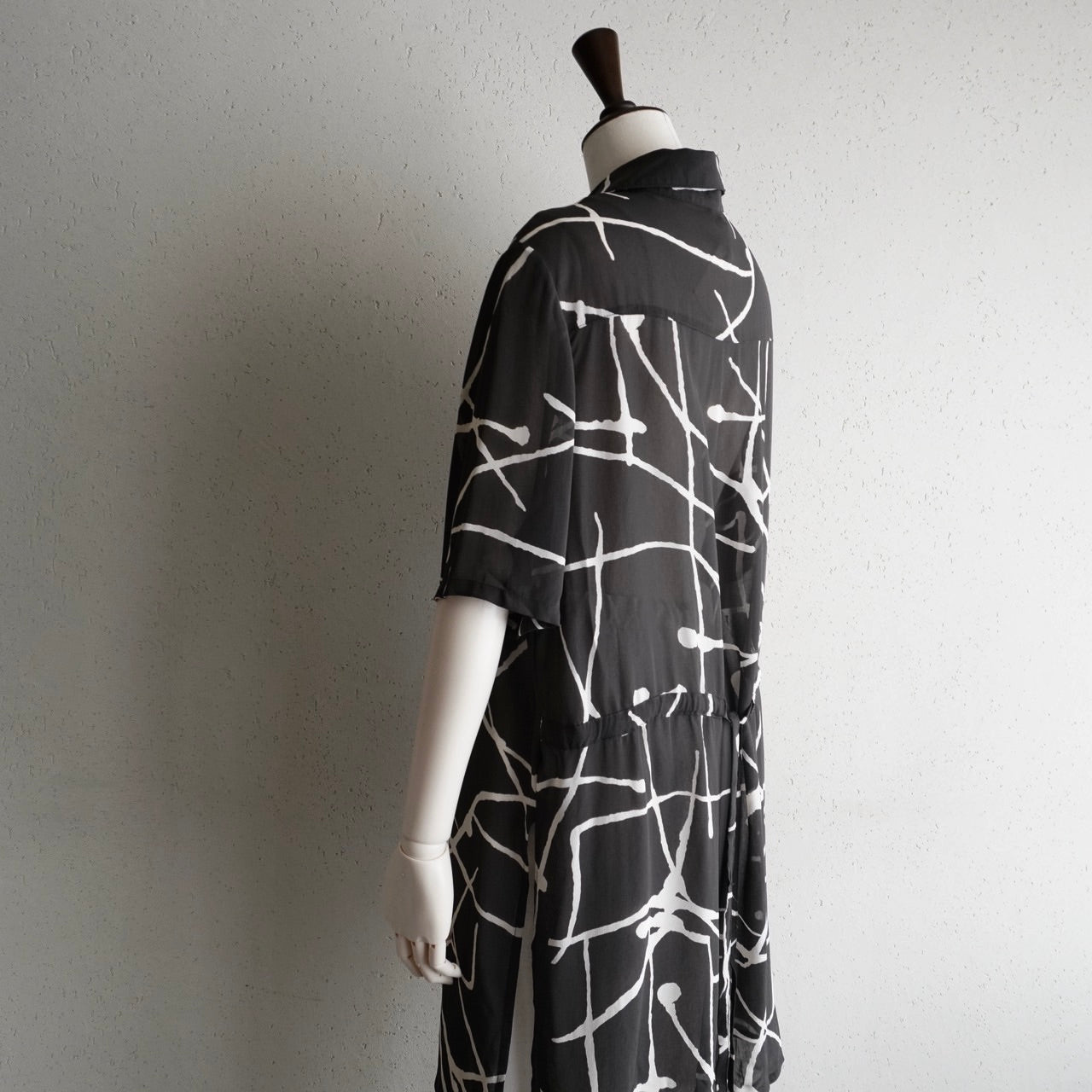90s Sheer Printed Long Shirt