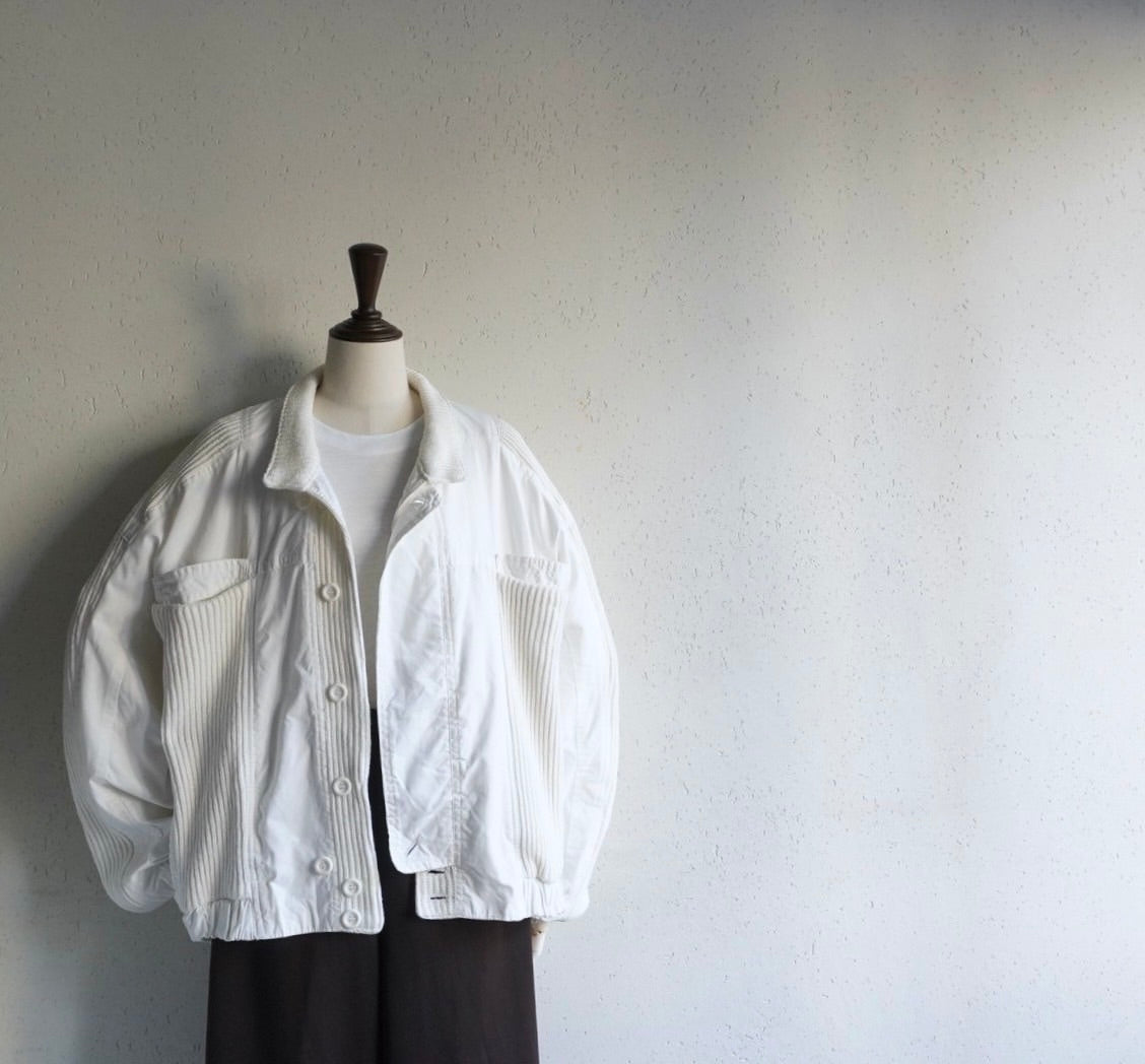 80s Ribbed Design Jacket Made in Italy