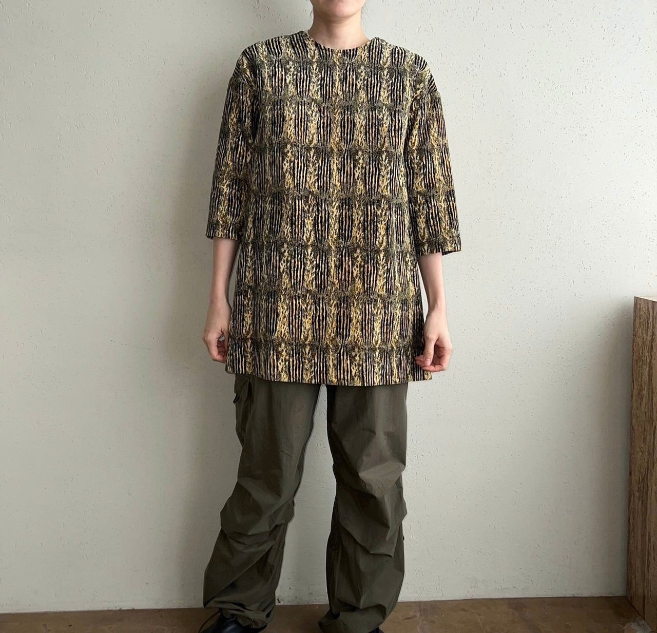 70s Printed Velor Top