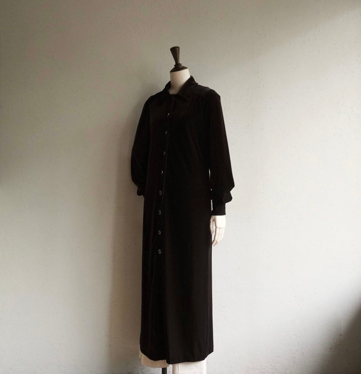 90s Brown Velor Maxi Dress Made in USA