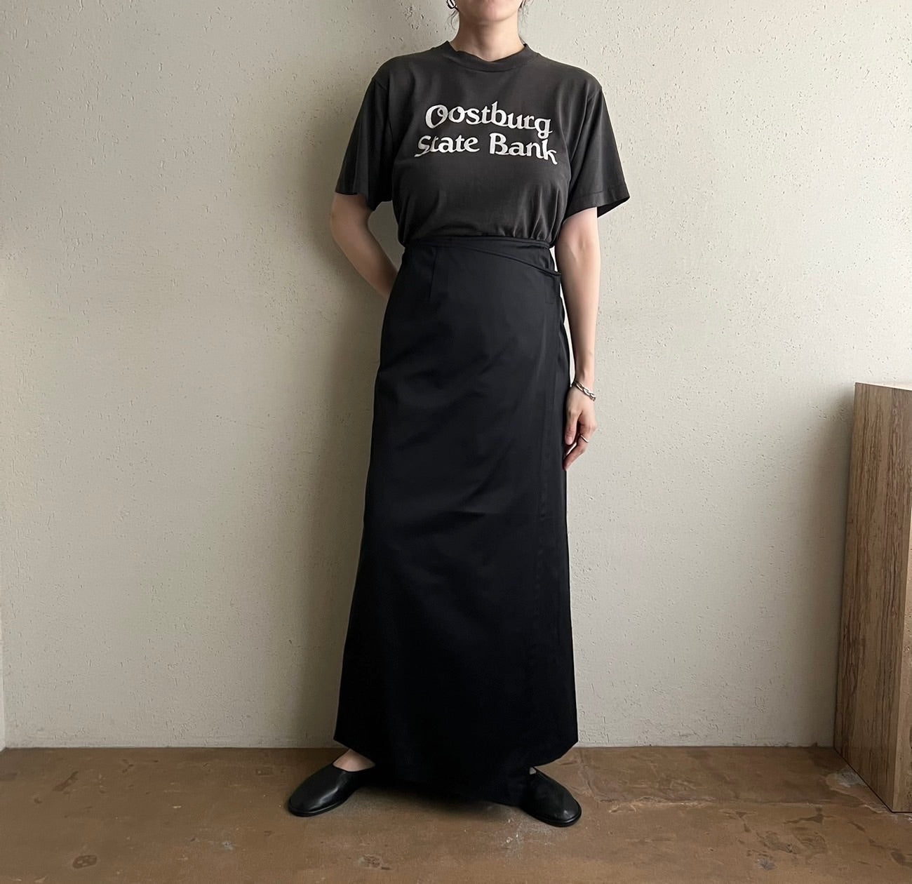 90s Black Wrap Skirt