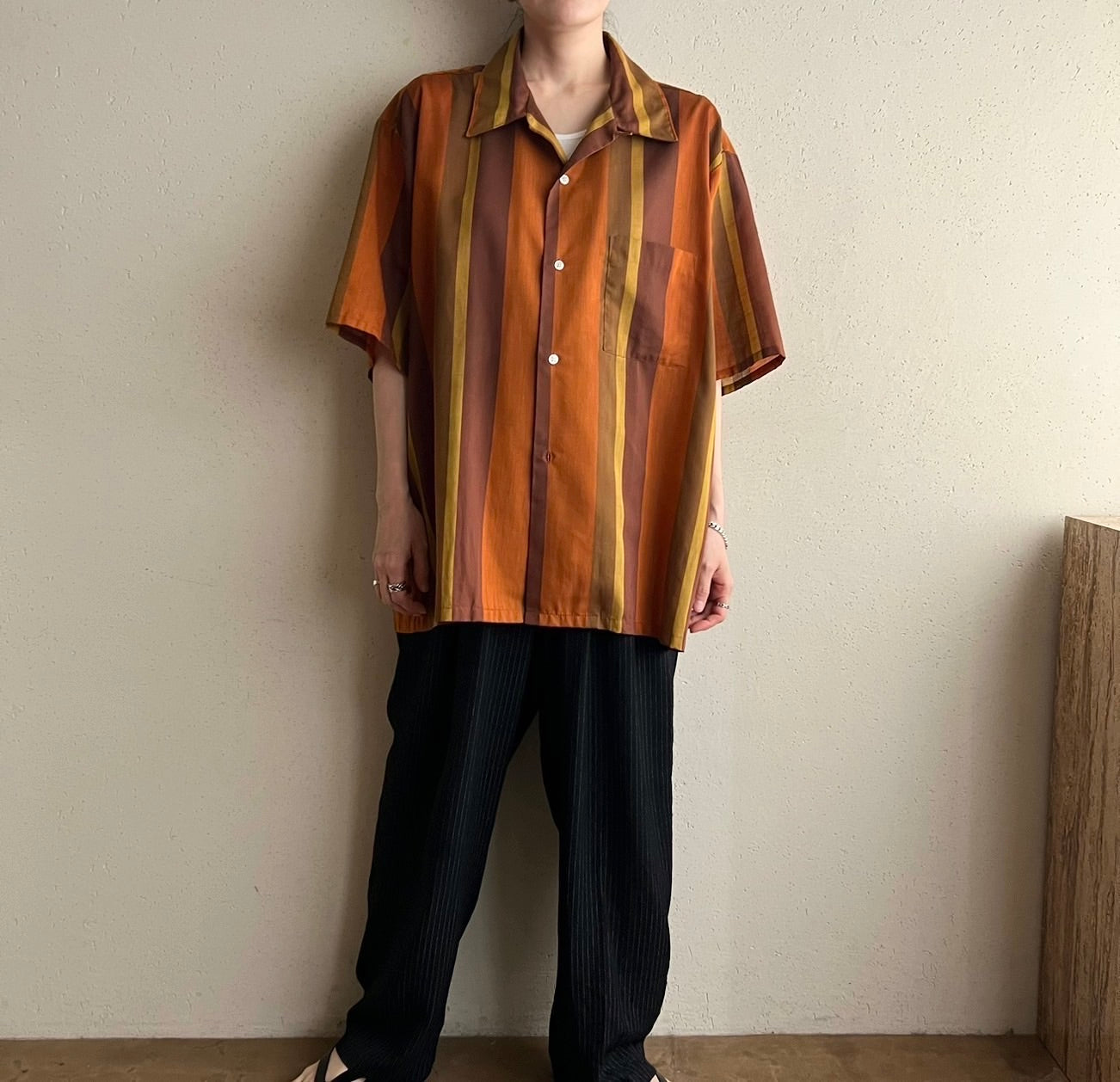 60s"TOWN CRAFT" Striped Shirt