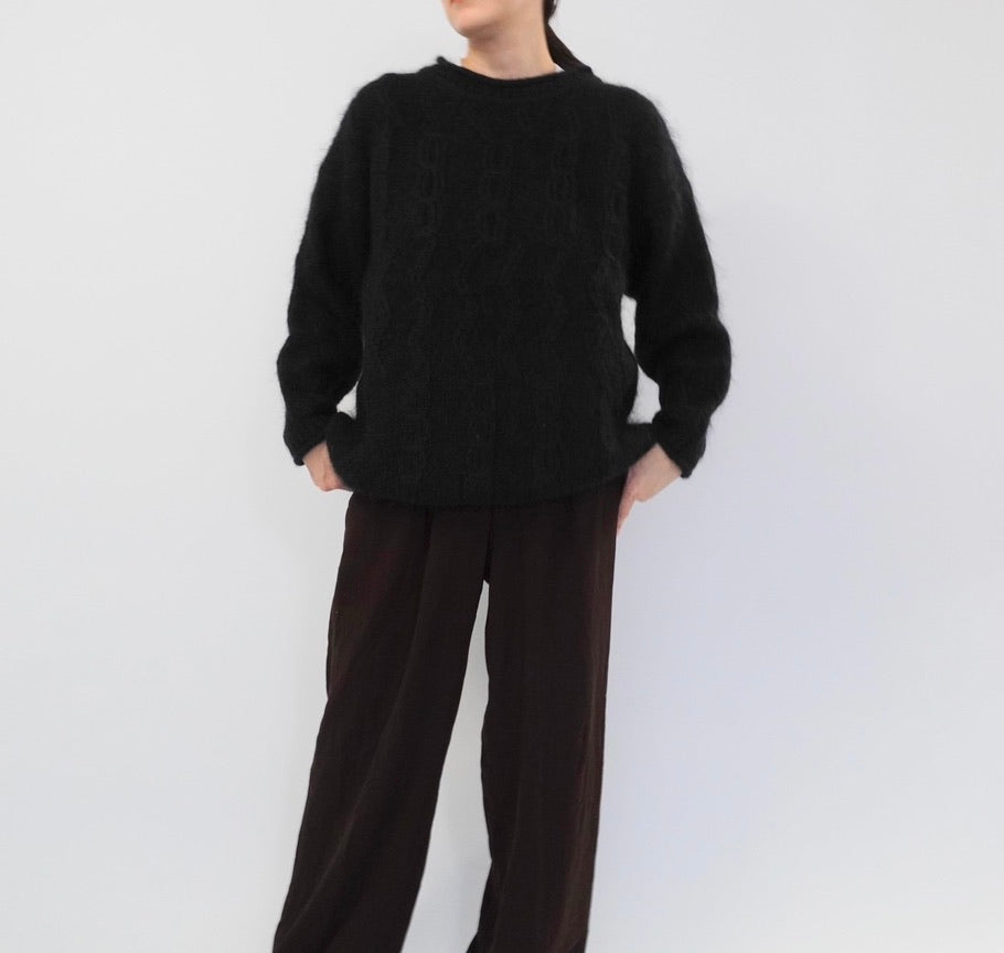 90s Black Mohair Knit