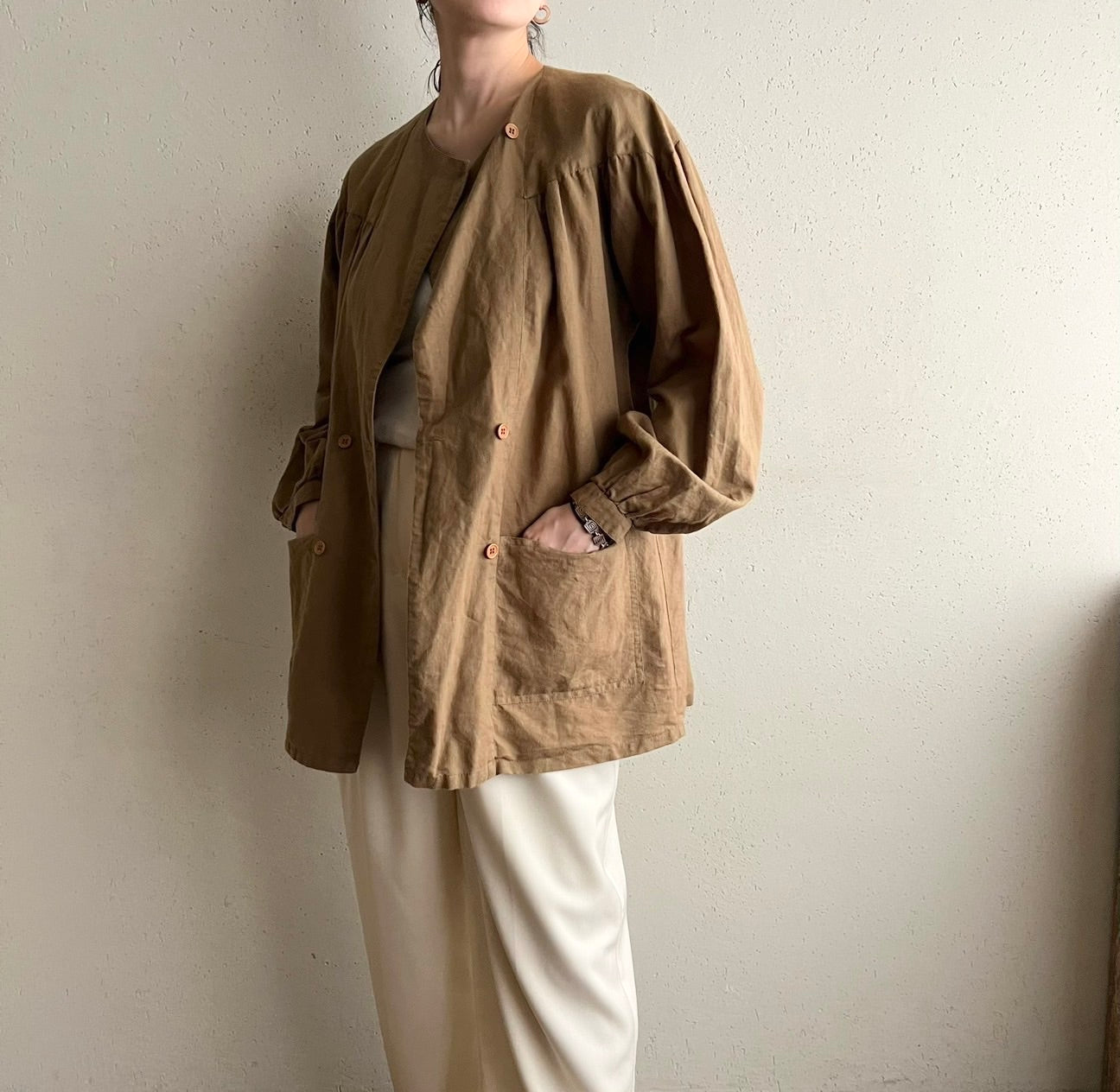 80s Design Blouse,Light Jacket