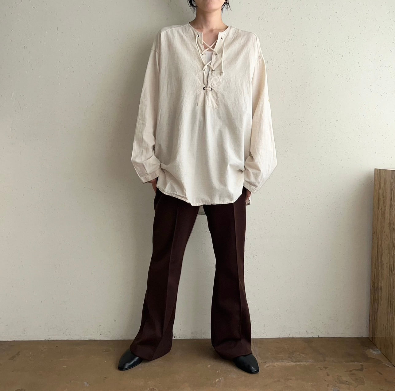 90s Lace Up Top Made in Italy