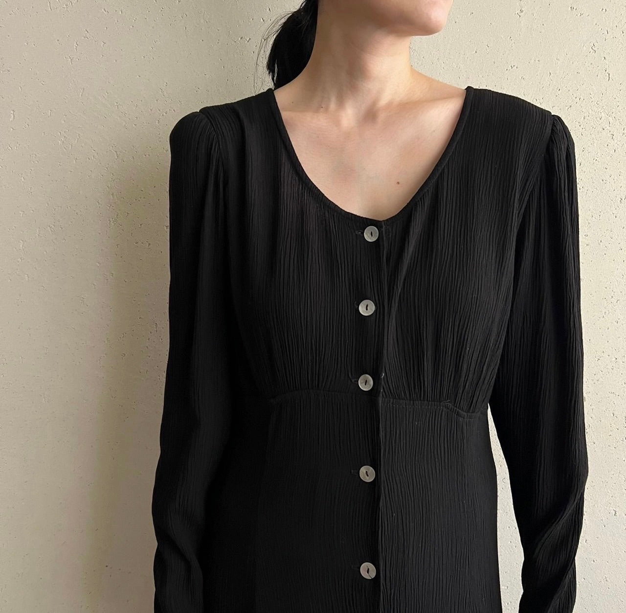90s Black Maxi Dress Made in USA