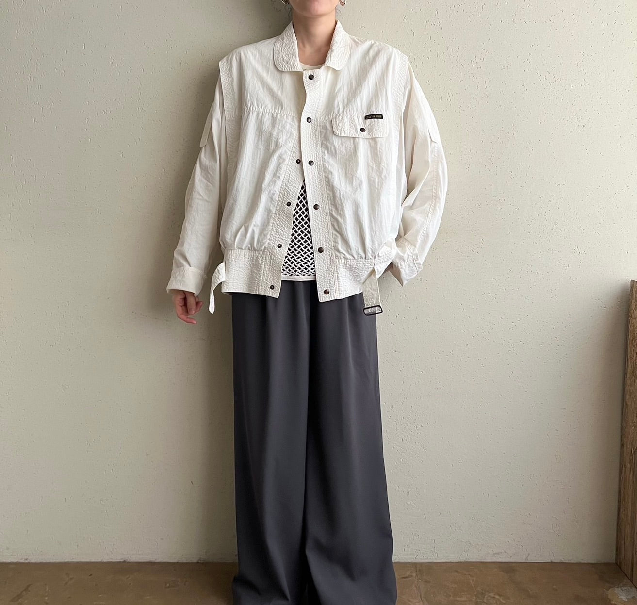 80s White Design Light Jacket