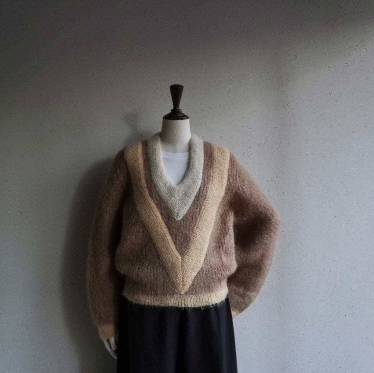 70s V Neck Mohair Knit