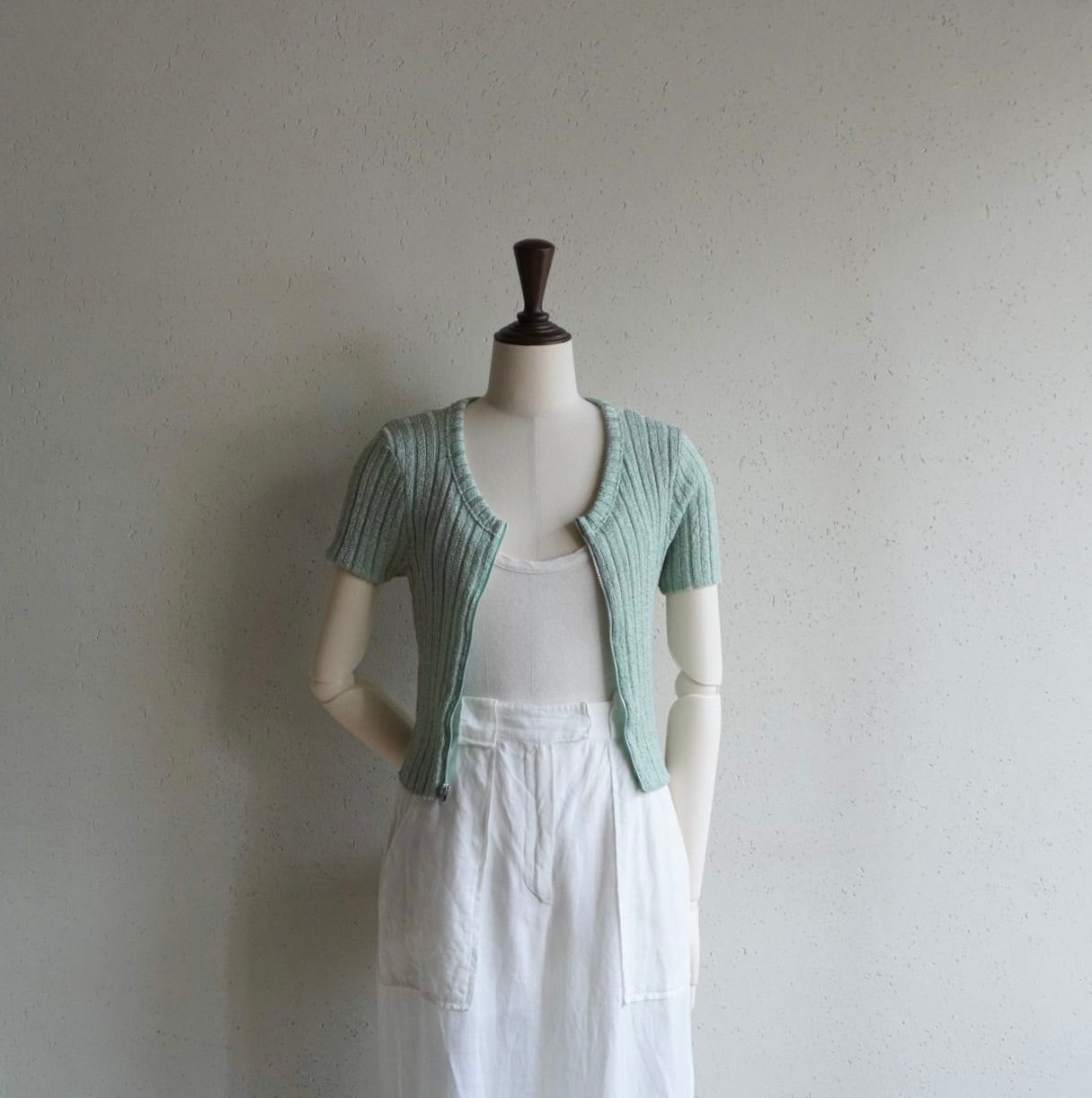 80s Ribbed Zip Top