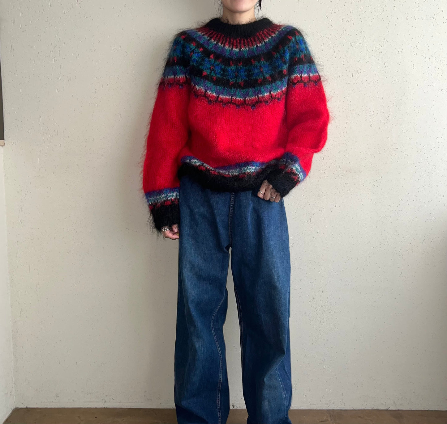 90s Design Mohair Hand Knit