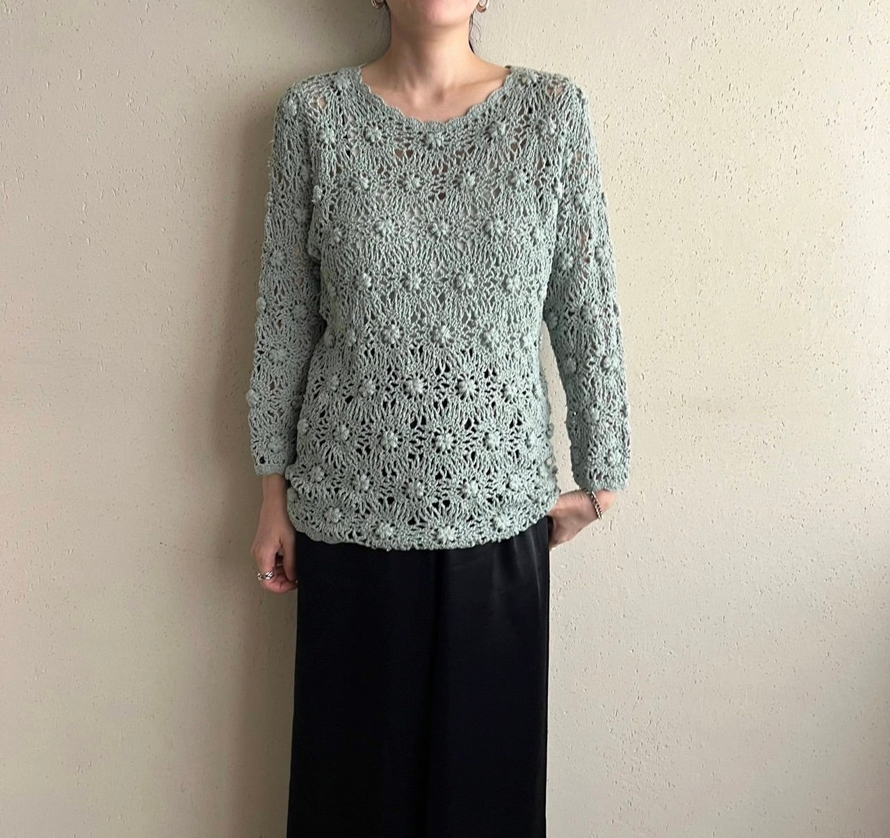 90s Silk Crochet Top