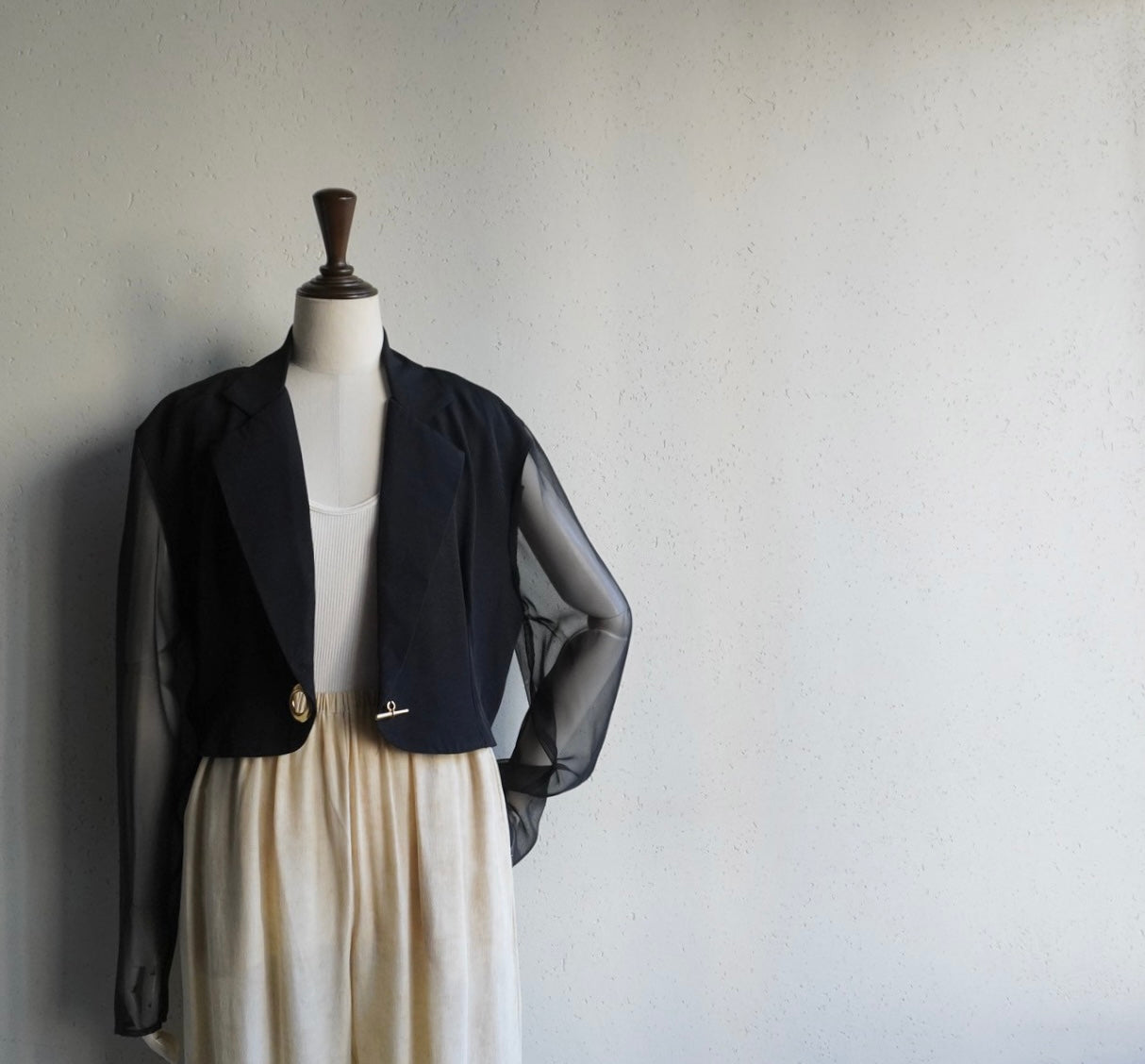 90s Sheer Sleeves Jacket,Blouse Made in USA